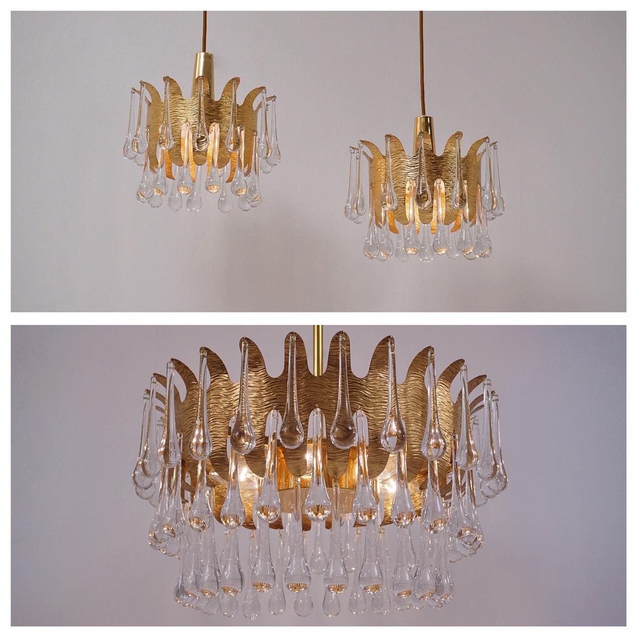 Palwa Chandelier Silver Plated & Crystal, Possibly by Ernst Palme, 1960s, German For Sale 7