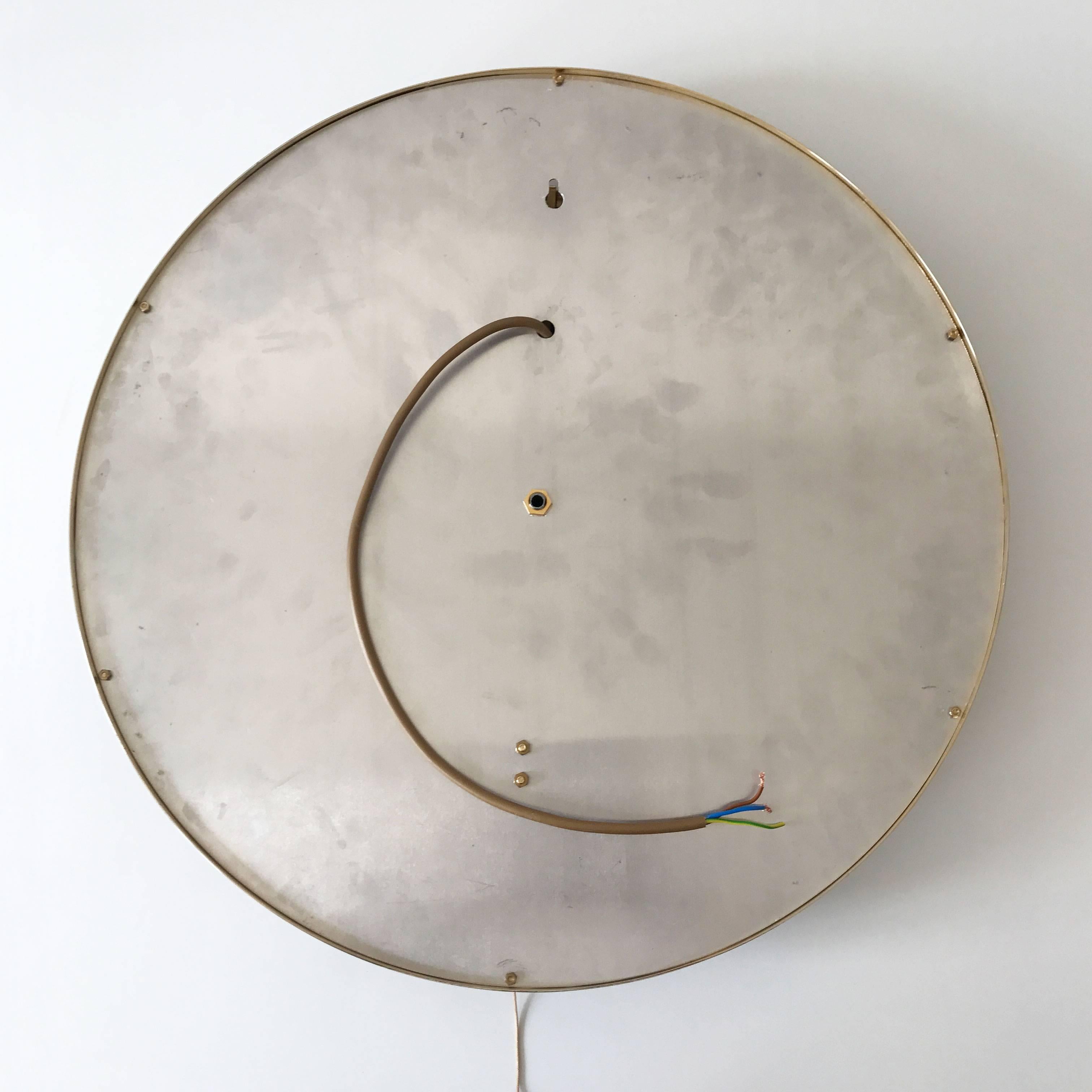 Elegant Mid Century Modern Circular Backlit Wall Mirror by Palwa Germany 1960s For Sale 4