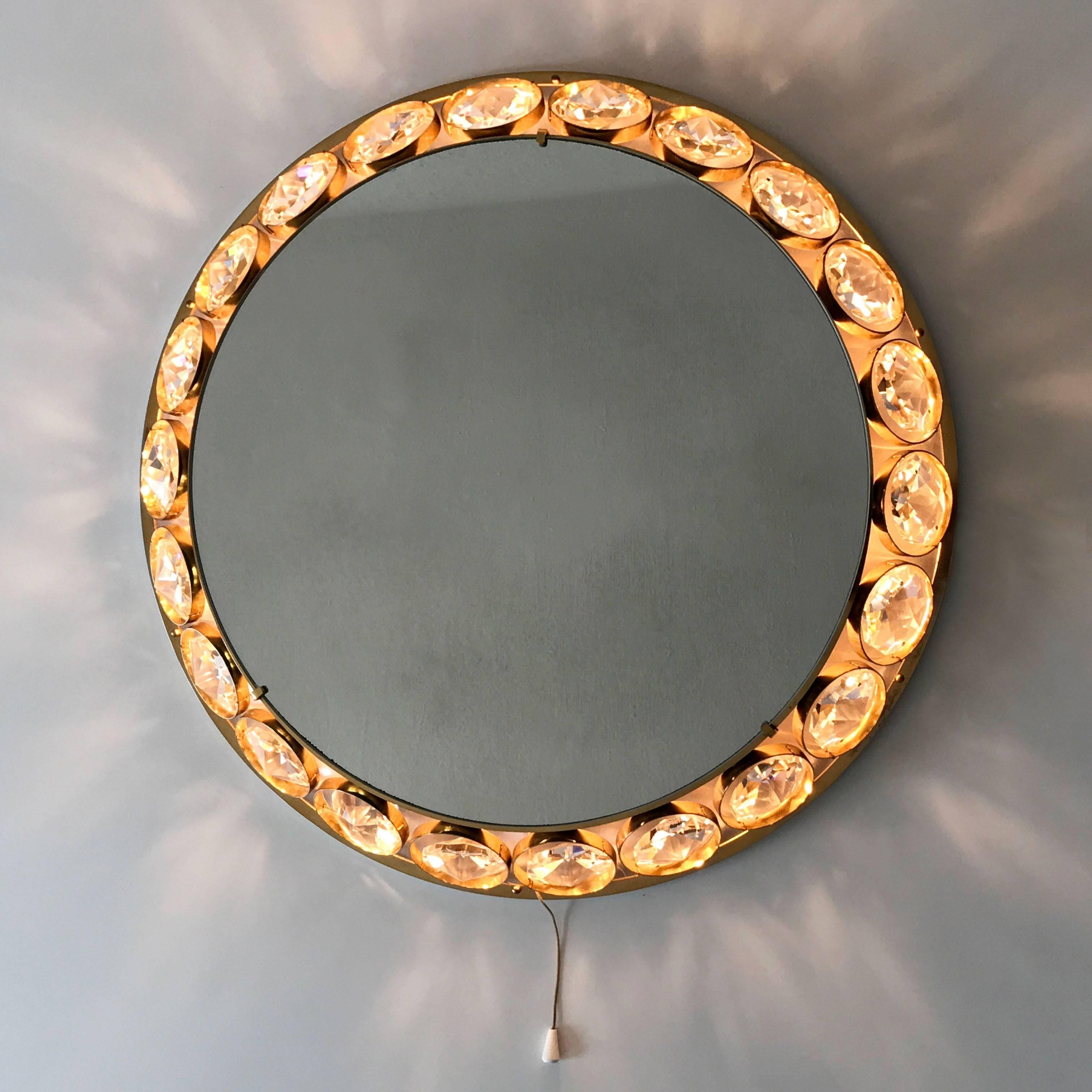 Mid-20th Century Elegant Mid Century Modern Circular Backlit Wall Mirror by Palwa Germany 1960s For Sale