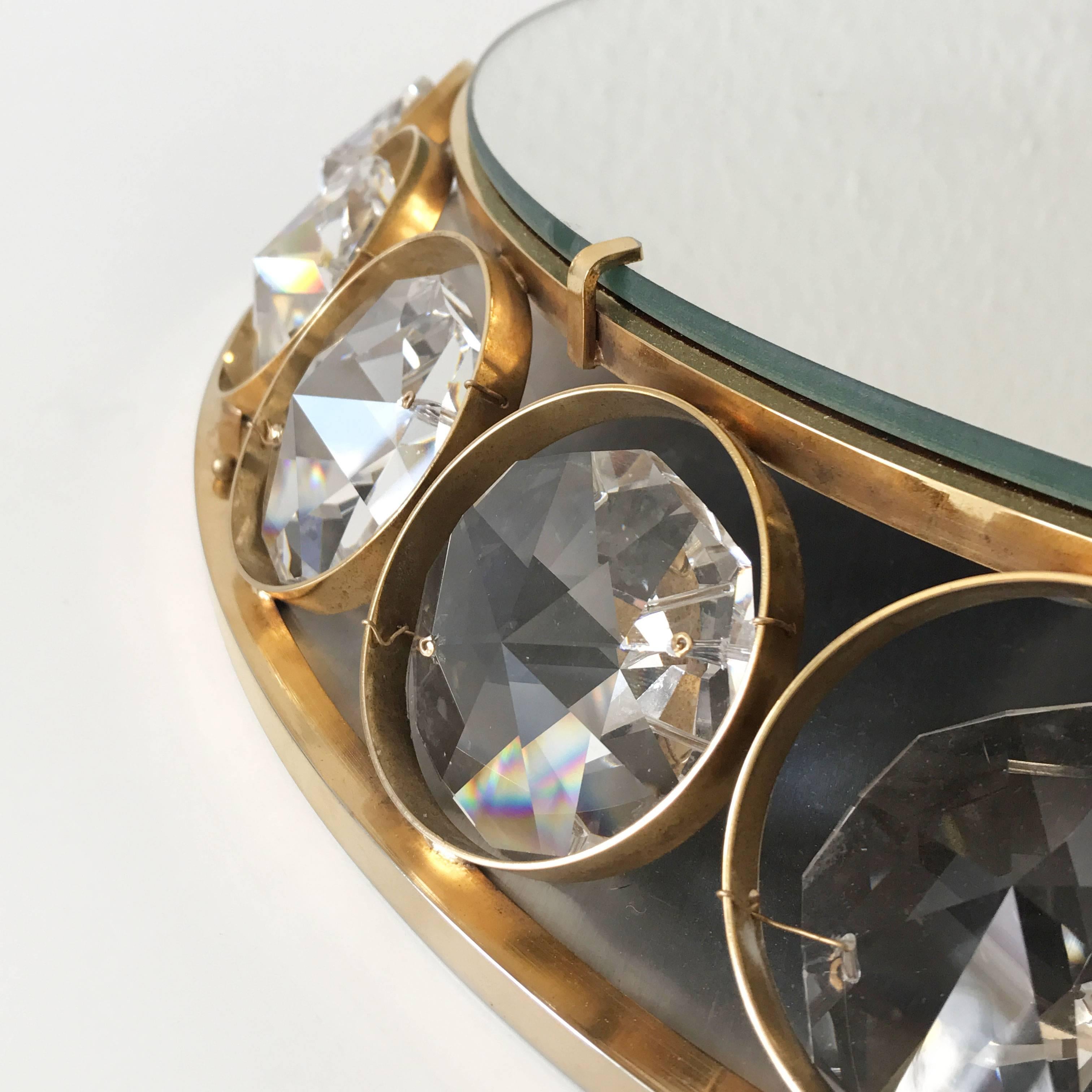 Elegant Mid Century Modern Circular Backlit Wall Mirror by Palwa Germany 1960s For Sale 2