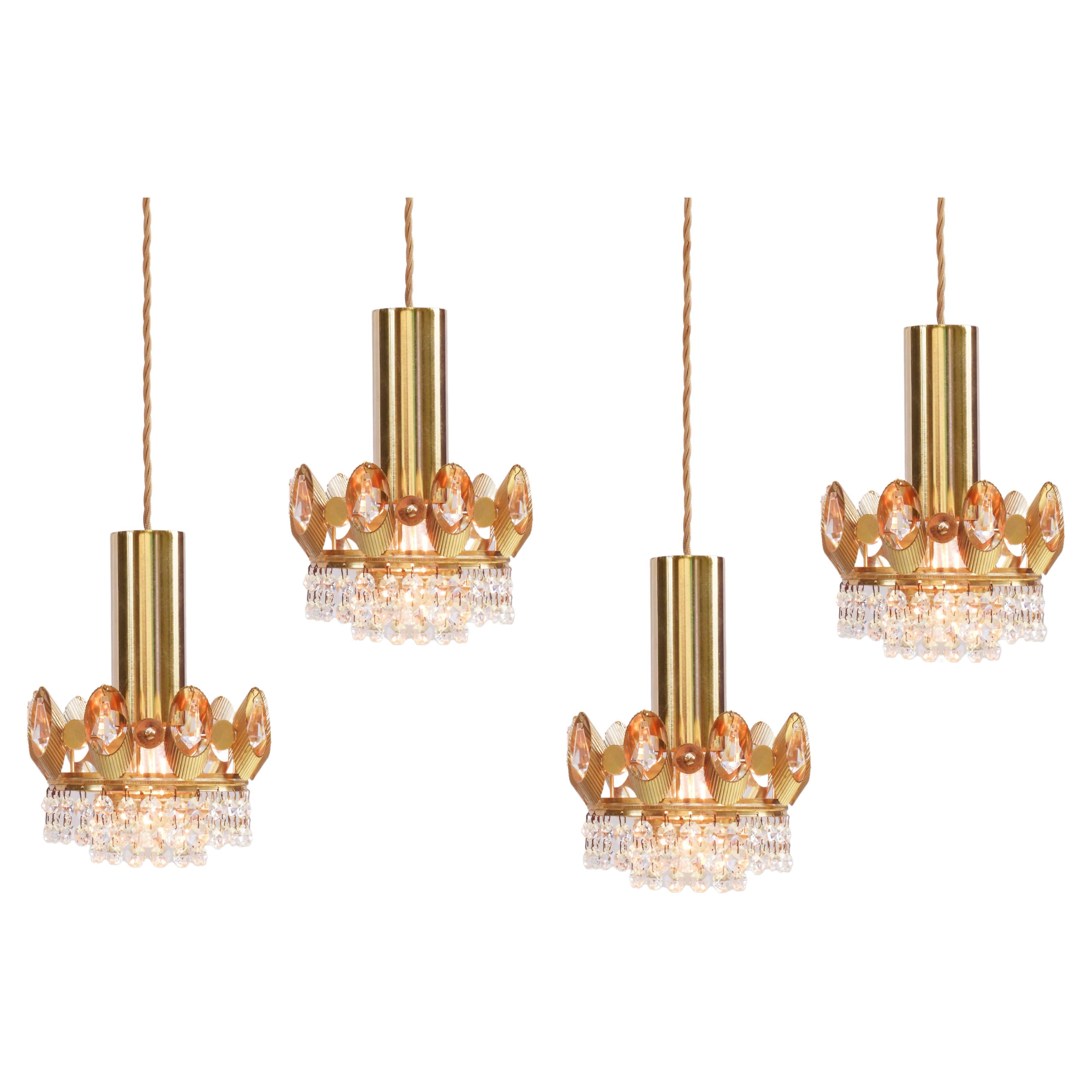 Palwa Crown Pendant Light Chandeliers, C1970s, Germany, 3 Available For Sale 1