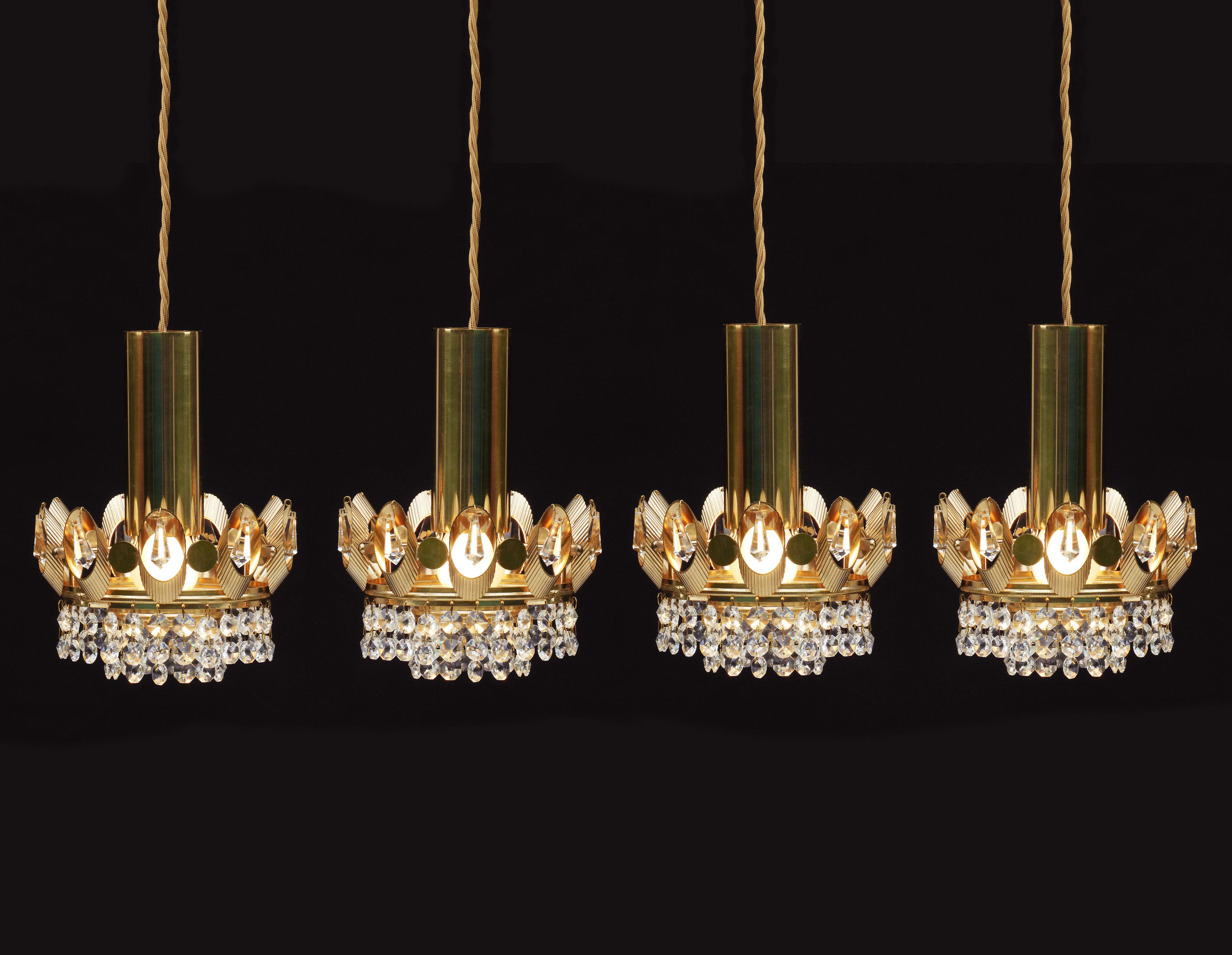 Hollywood Regency Palwa Crown Pendant Light Chandeliers, C1970s, Germany  For Sale