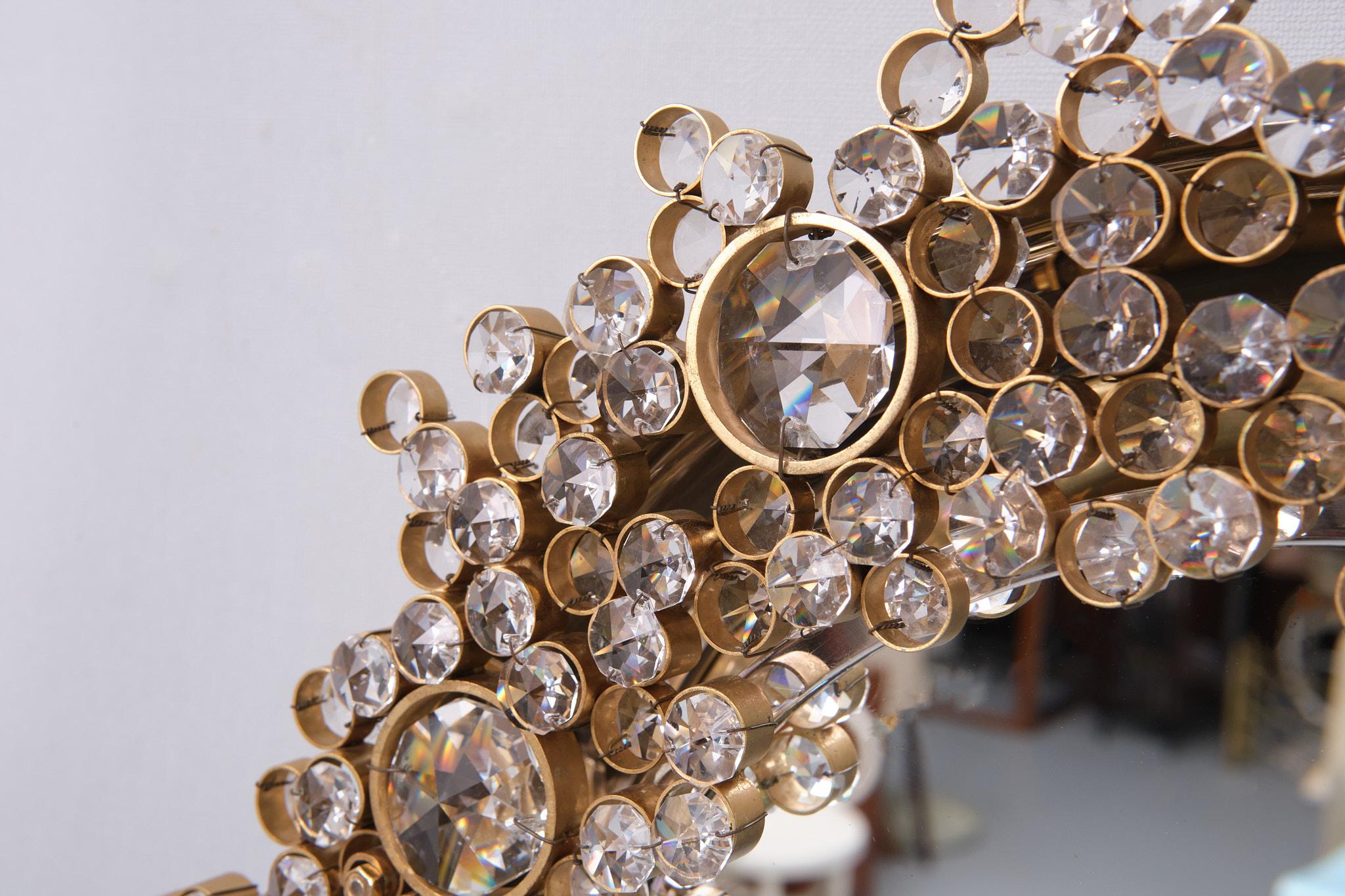 Palwa  Tapa trasera de cristal Lámpara de pared Hollywood Regency Años 70 Alemán en venta