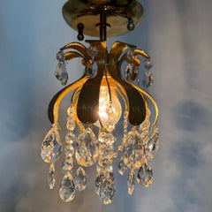 Plafonnier « Palwa Crystal » d'Ernst Palme, en laiton en forme d'ananas, années 1960, Allemagne
