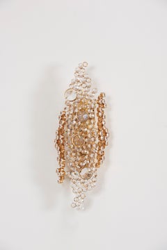Palwa Gilded Brass and Crystal Glass Encrusted Wall Lamp, Model S113