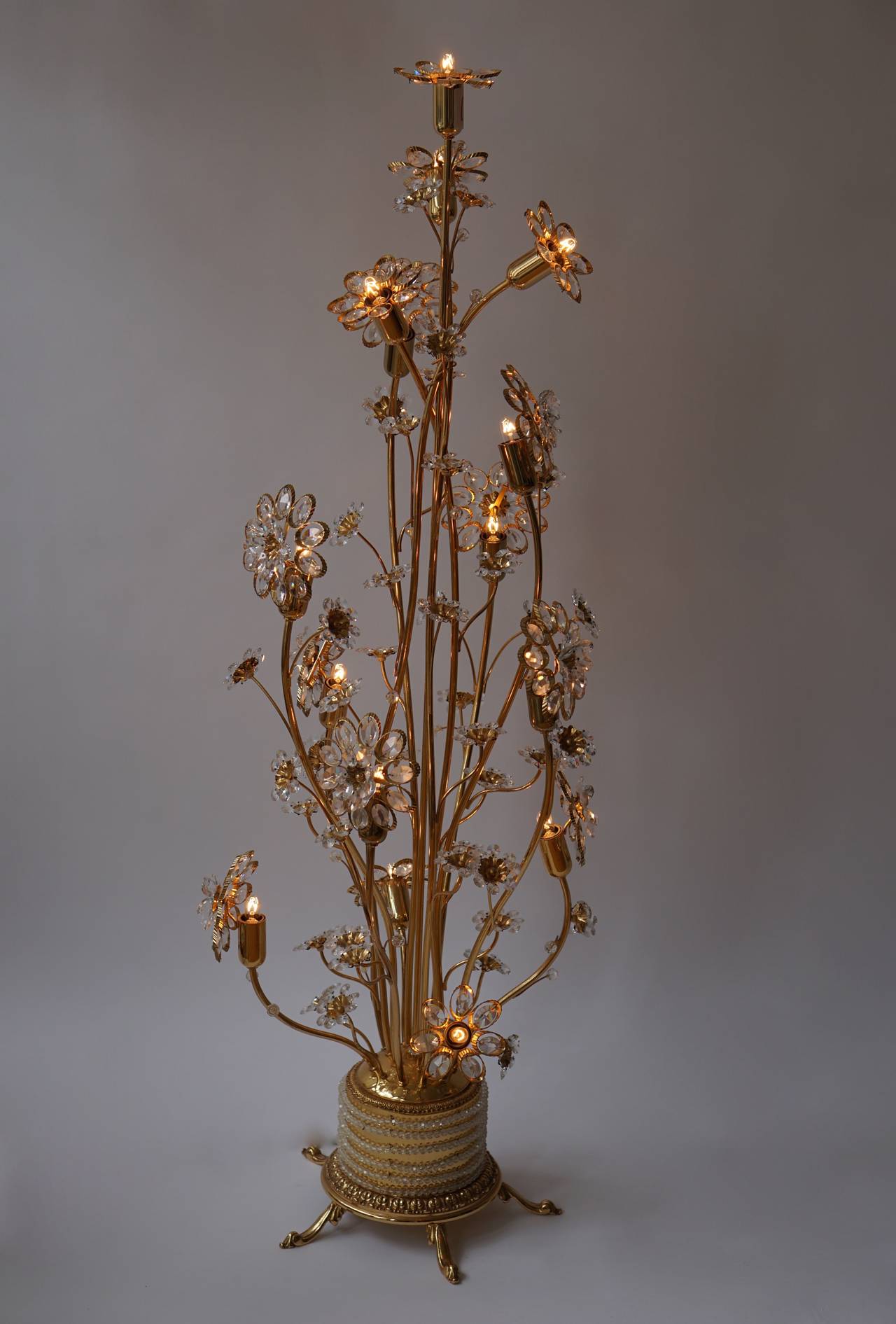 brass flower floor lamp