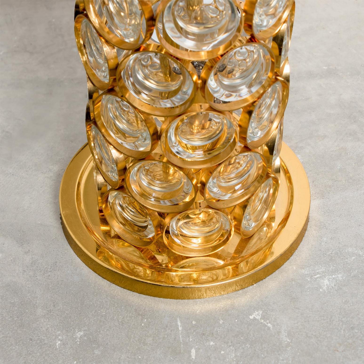 Palwa Gilt Metal Glass Floorlamp, 1970 im Angebot 4