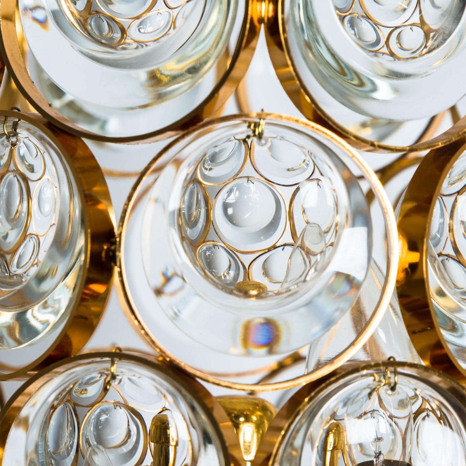 Palwa Gilt Metal Glass Floorlamp, 1970 im Angebot 6