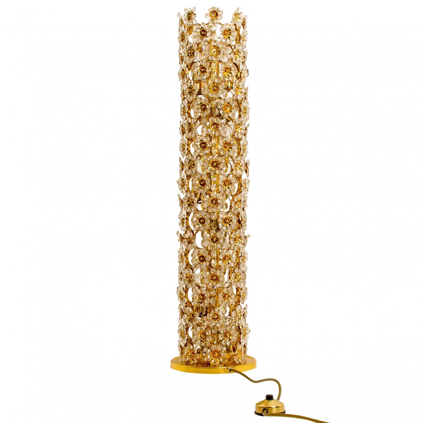 Palwa Gilt Metal Glass Floorlamp, 1970 (Sonstiges) im Angebot