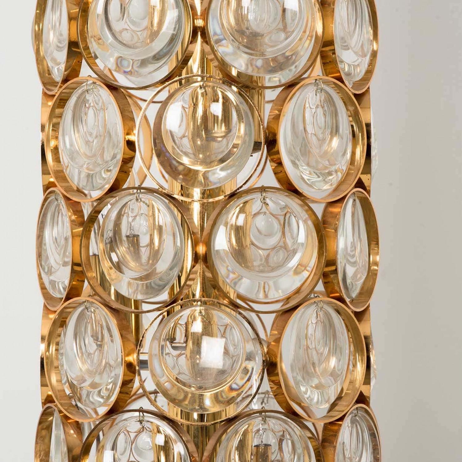 Palwa Gilt Metal Glass Floorlamp, 1970 (Österreichisch) im Angebot