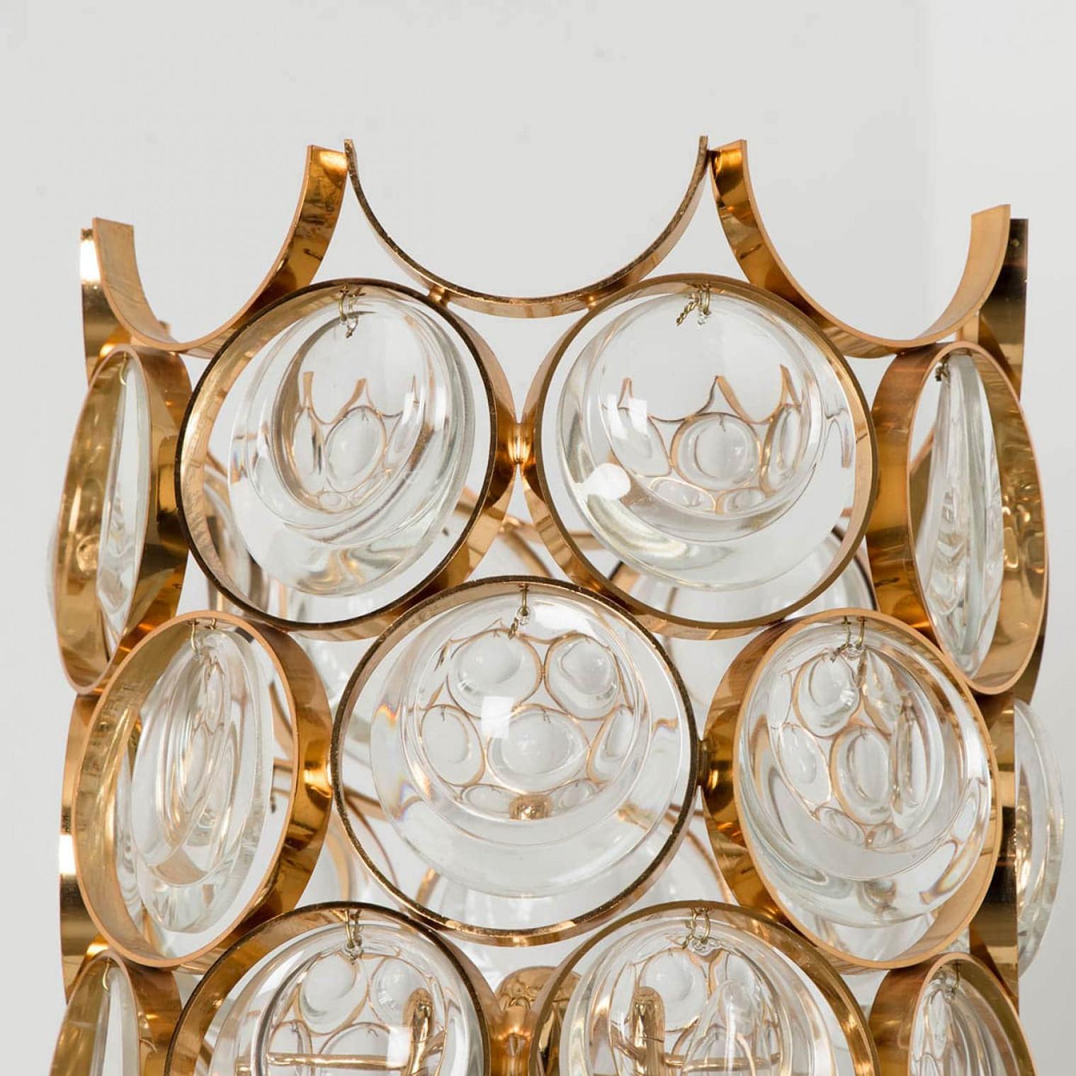 Palwa Gilt Metal Glass Floorlamp, 1970 (Sonstiges) im Angebot