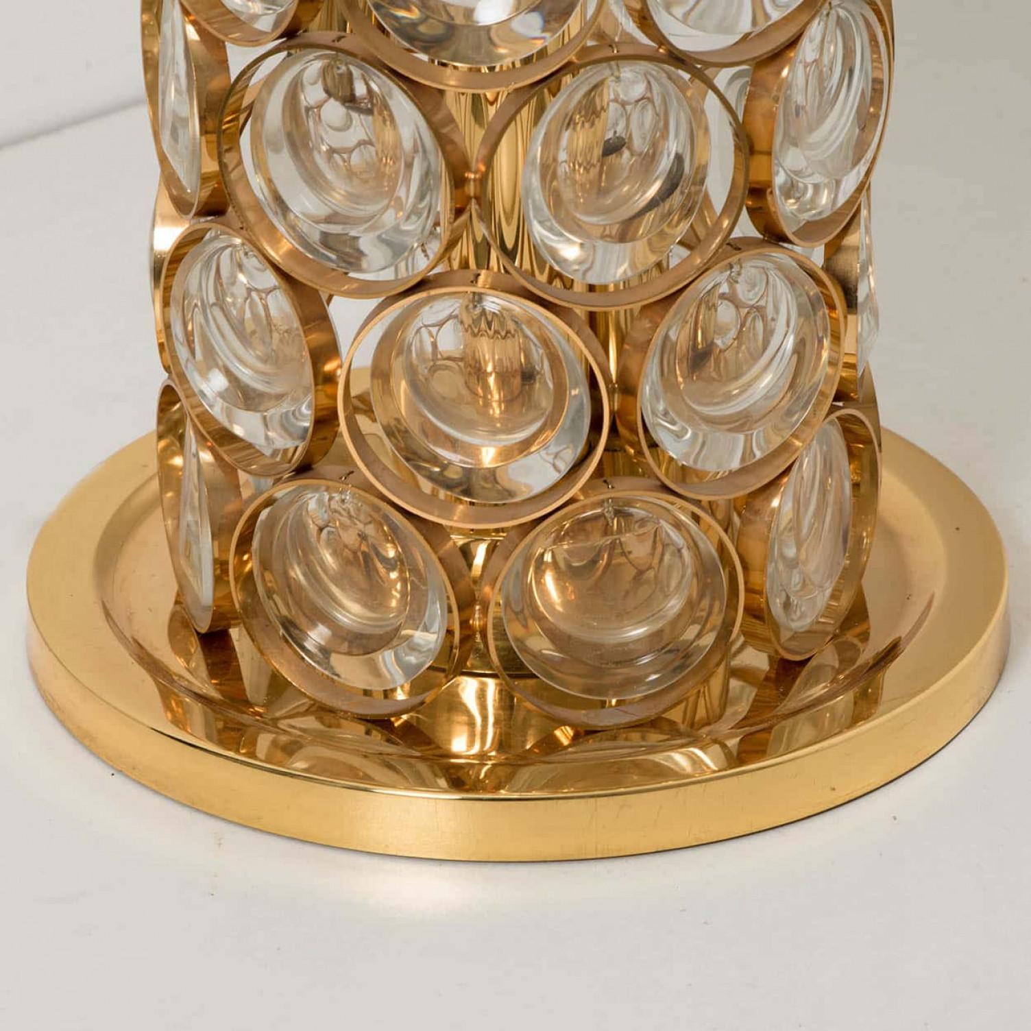 Palwa Gilt Metal Glass Floorlamp, 1970 im Zustand „Starke Gebrauchsspuren“ im Angebot in Rijssen, NL