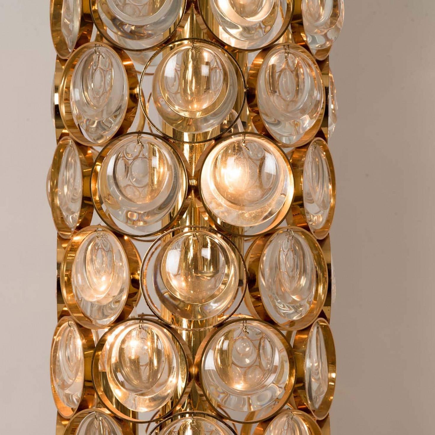 Palwa Gilt Metal Glass Floorlamp, 1970 (Ende des 20. Jahrhunderts) im Angebot