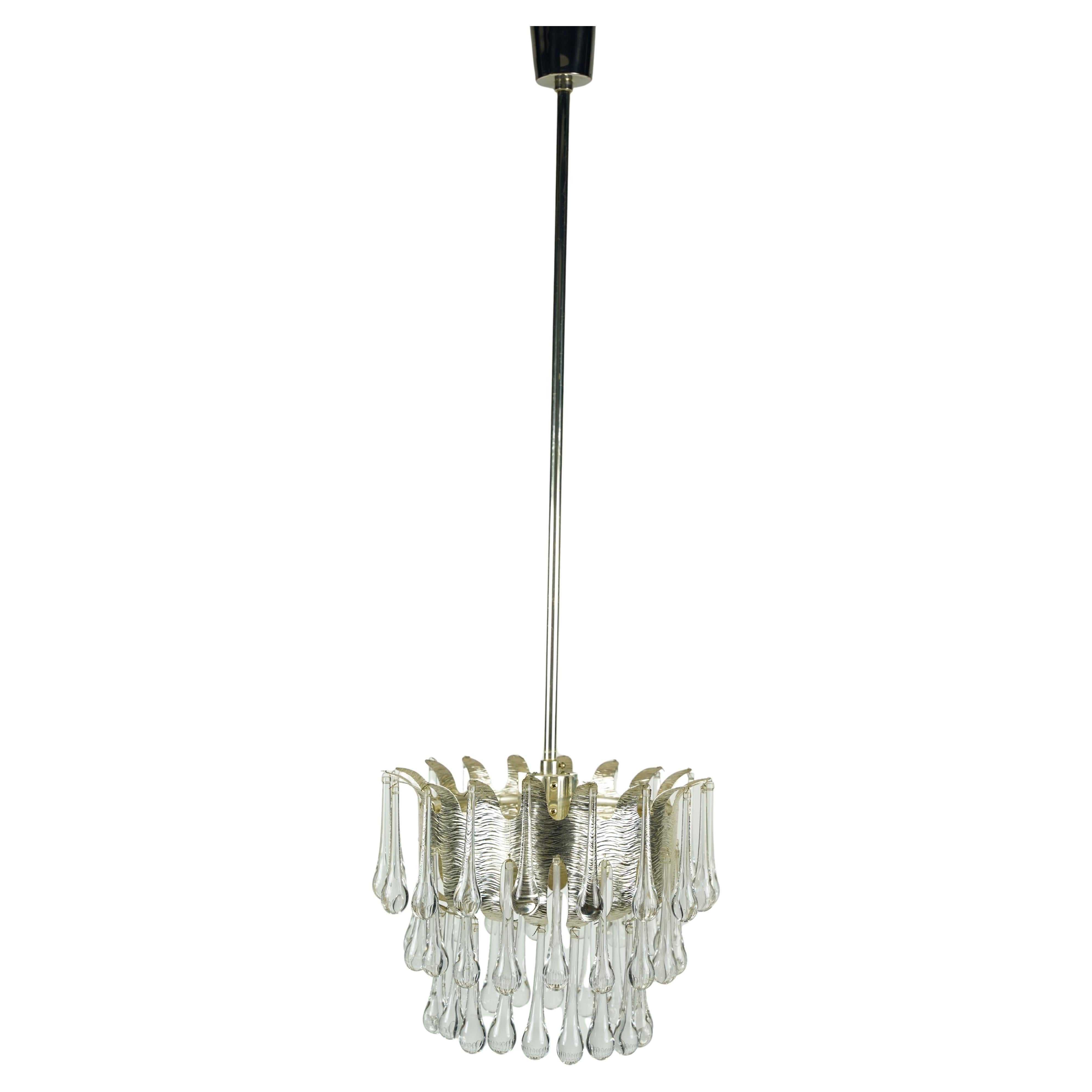 Palwa Gold, drop Crystal Chandelier, 1970, Austria