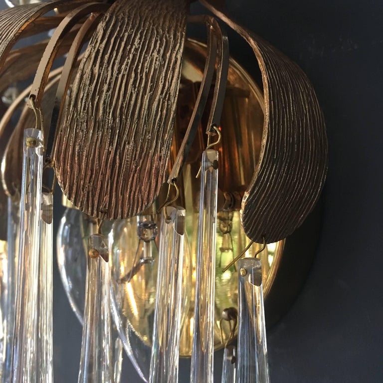 Palwa GoldPlated Murano Glass Teardrop Wall Sconces at 1stDibs