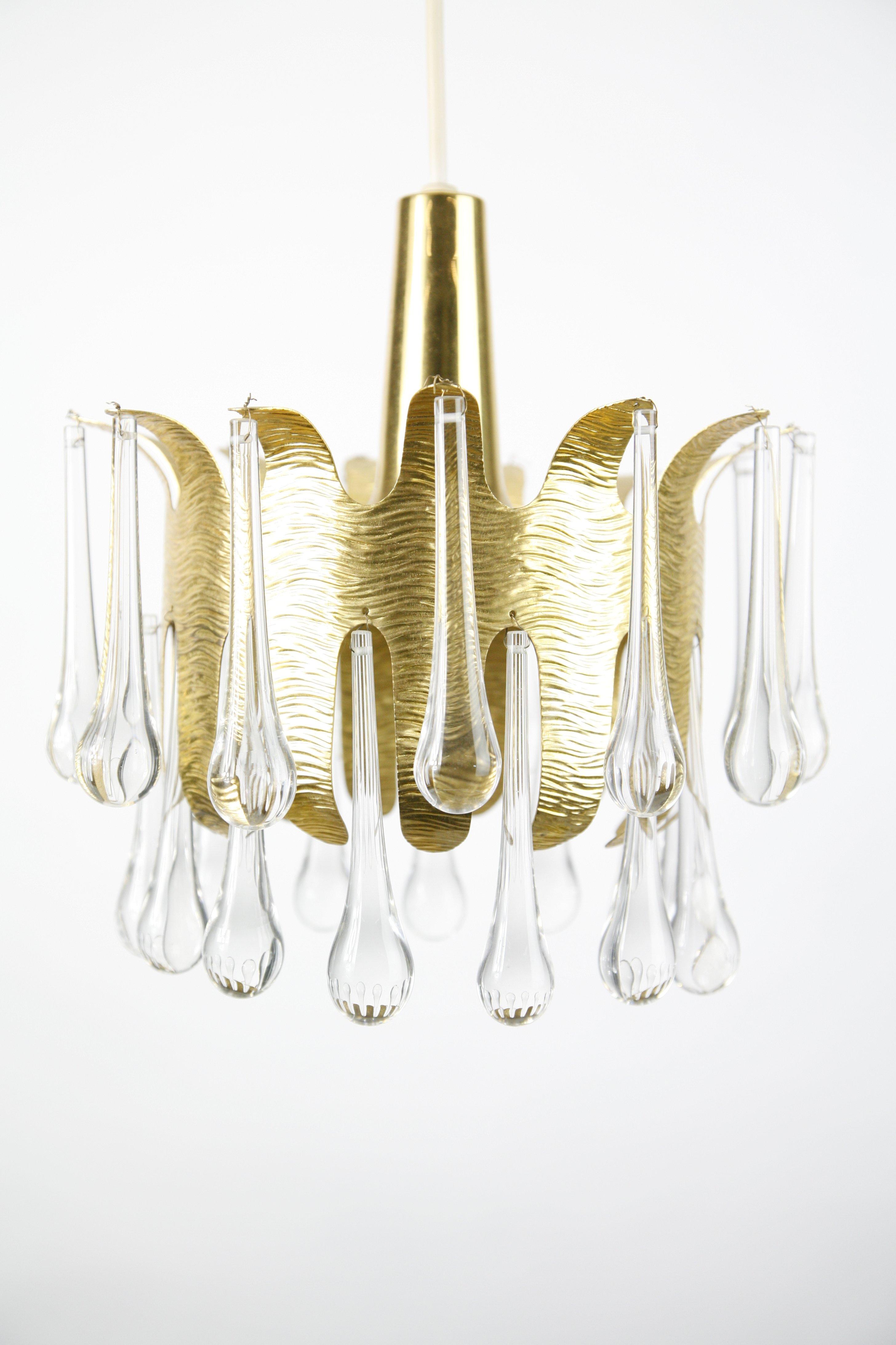 Austrian Palwa Gold, Two tierCrystal Chandelier, 1970, Austria For Sale