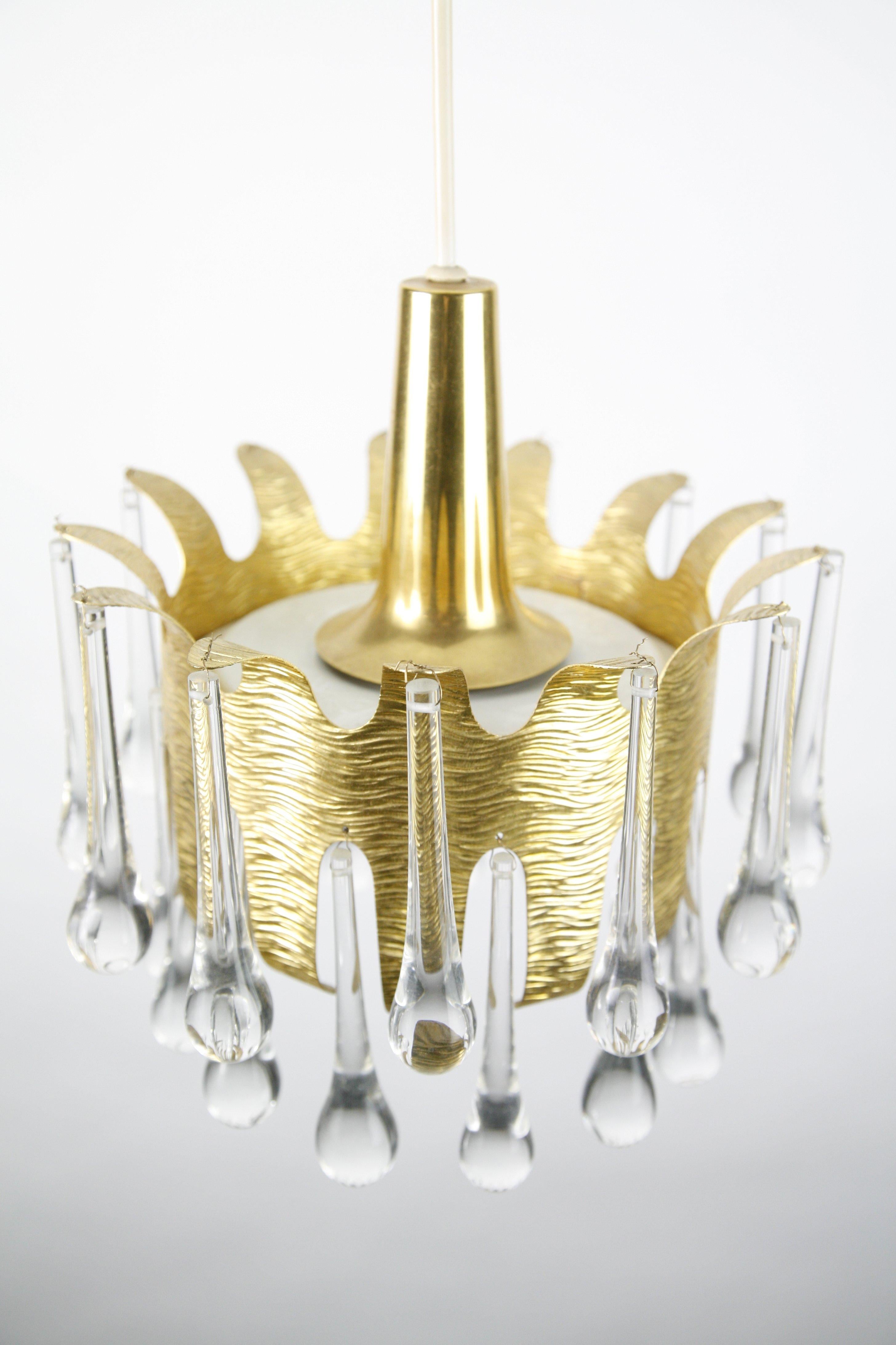 Cast Palwa Gold, Two tierCrystal Chandelier, 1970, Austria For Sale