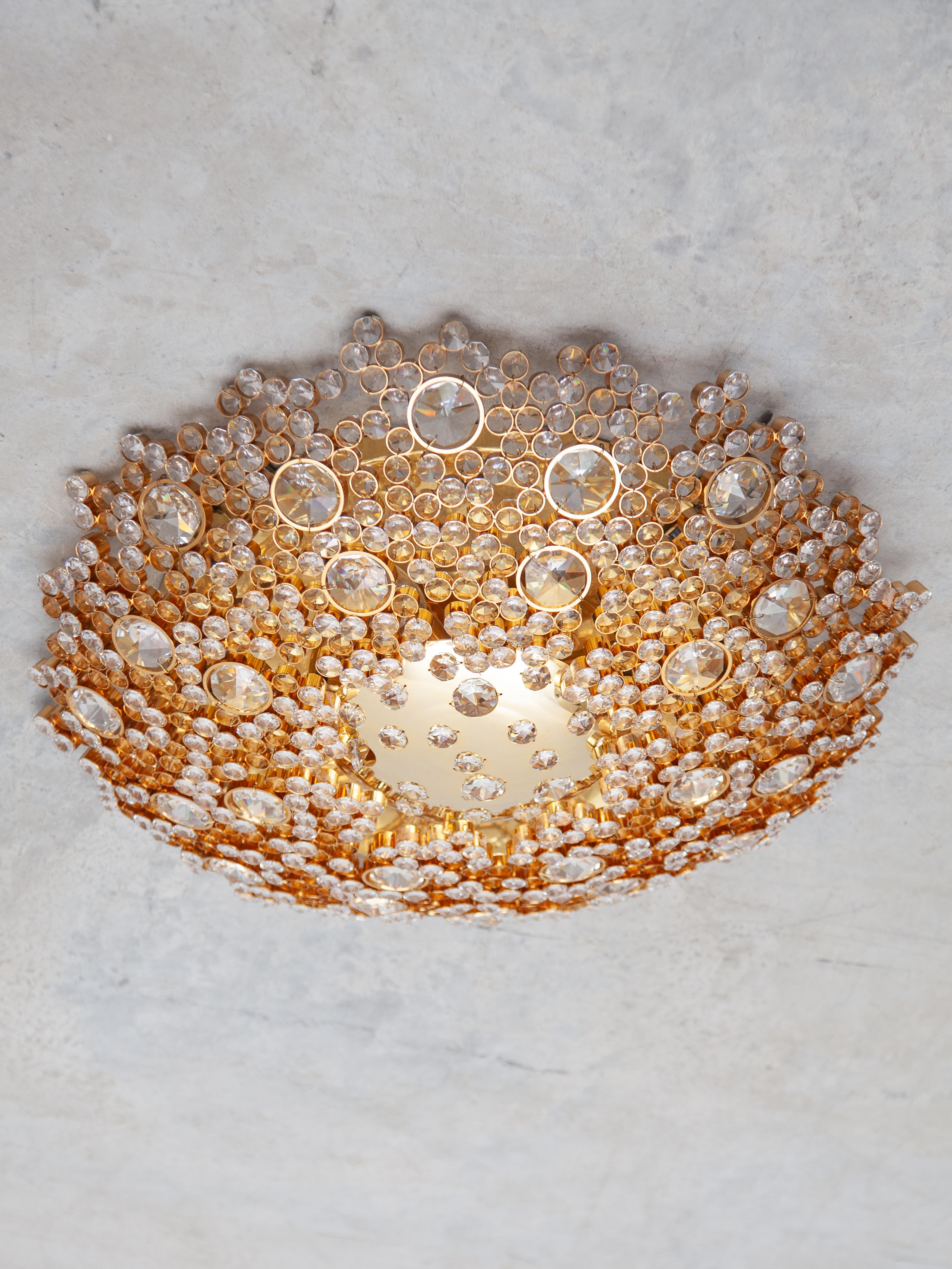 Palwa Lámpara de techo con cristales facetados tipo joya, Aplique de pared, Juego de dos, Alemania en venta 1