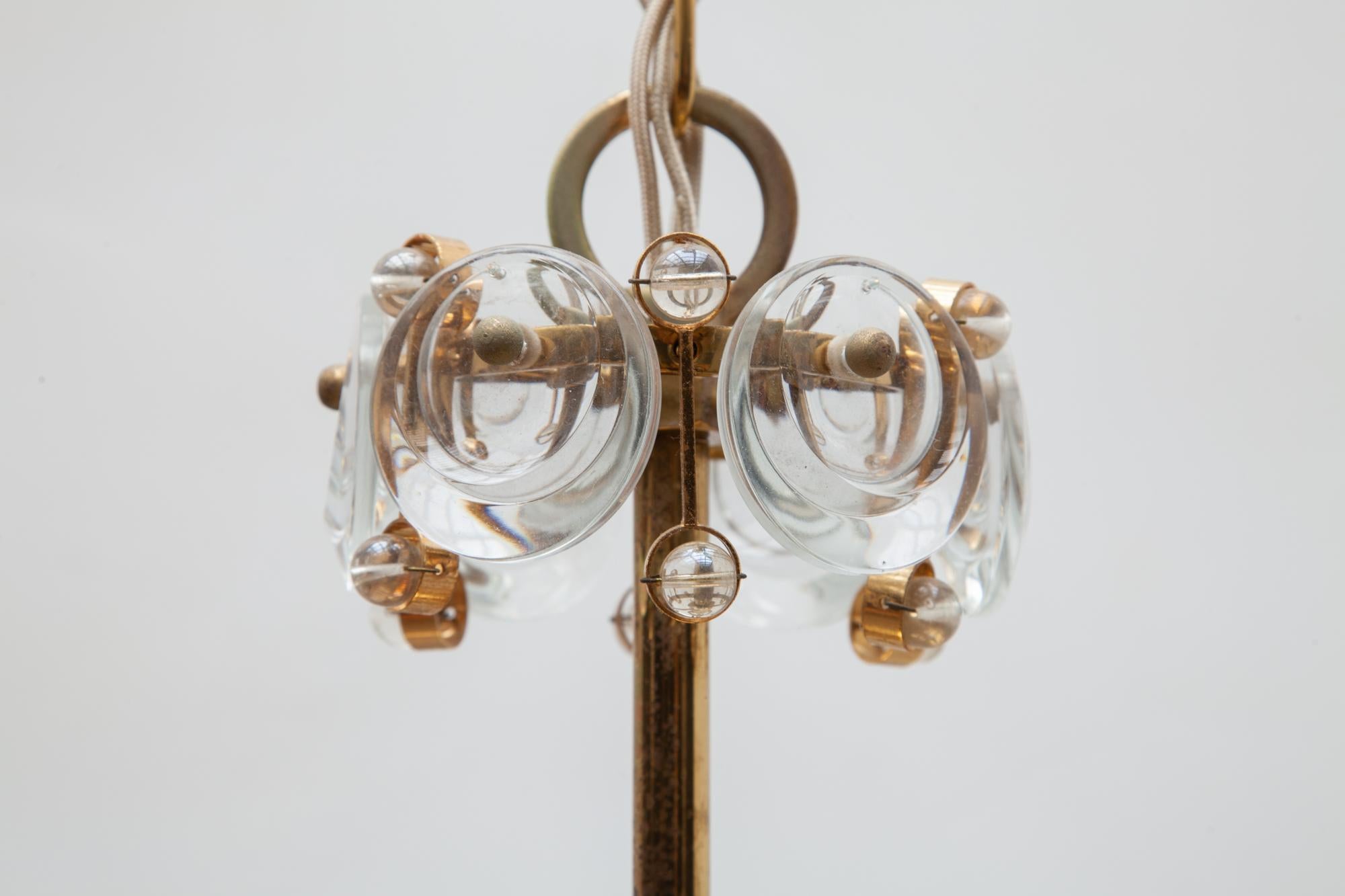 Late 20th Century Palwa Large Crystal and Gilt Chandelier Mid-Century Modern, Germany