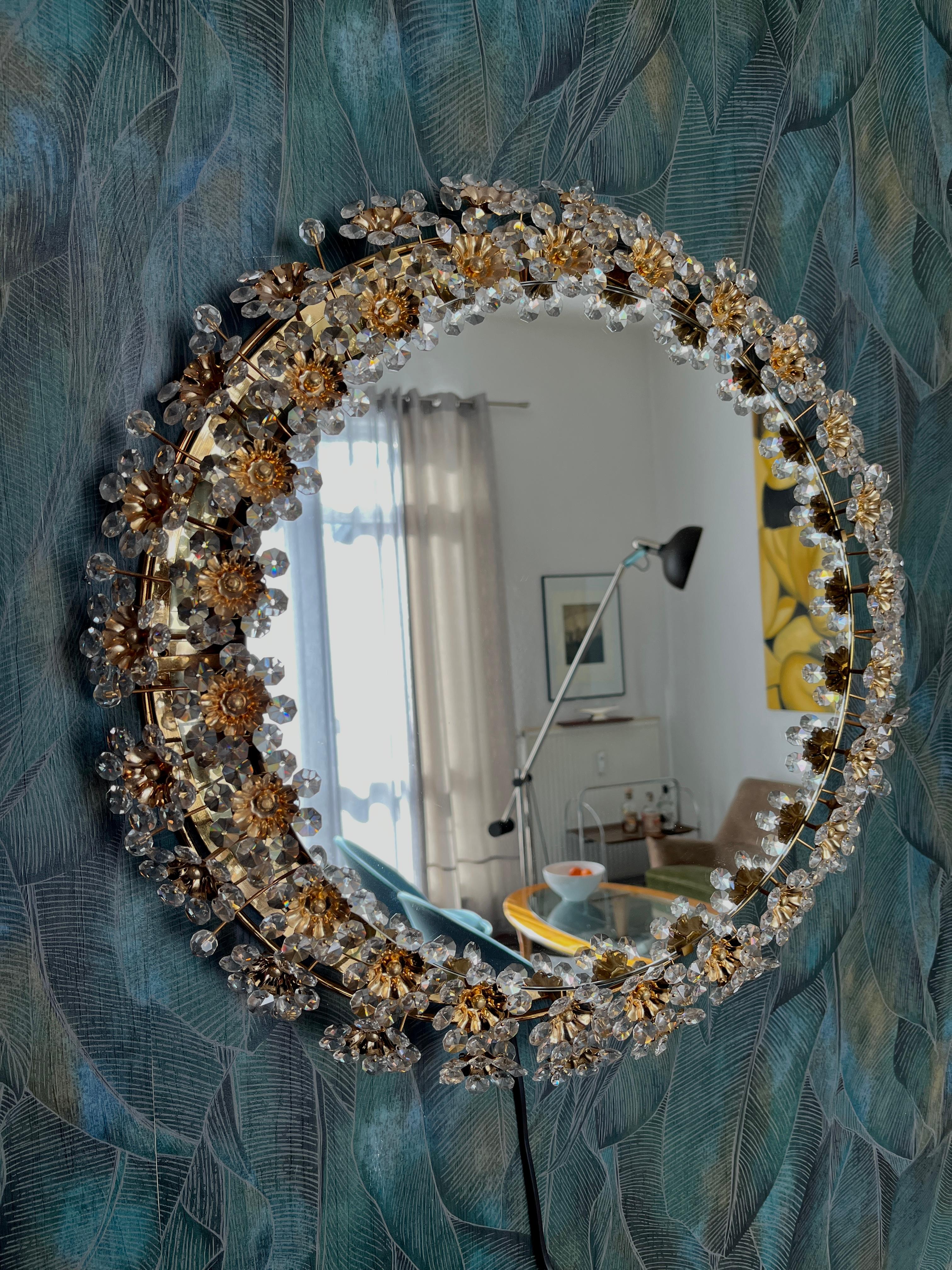 German Palwa - Palme & Walter illuminated mirror For Sale