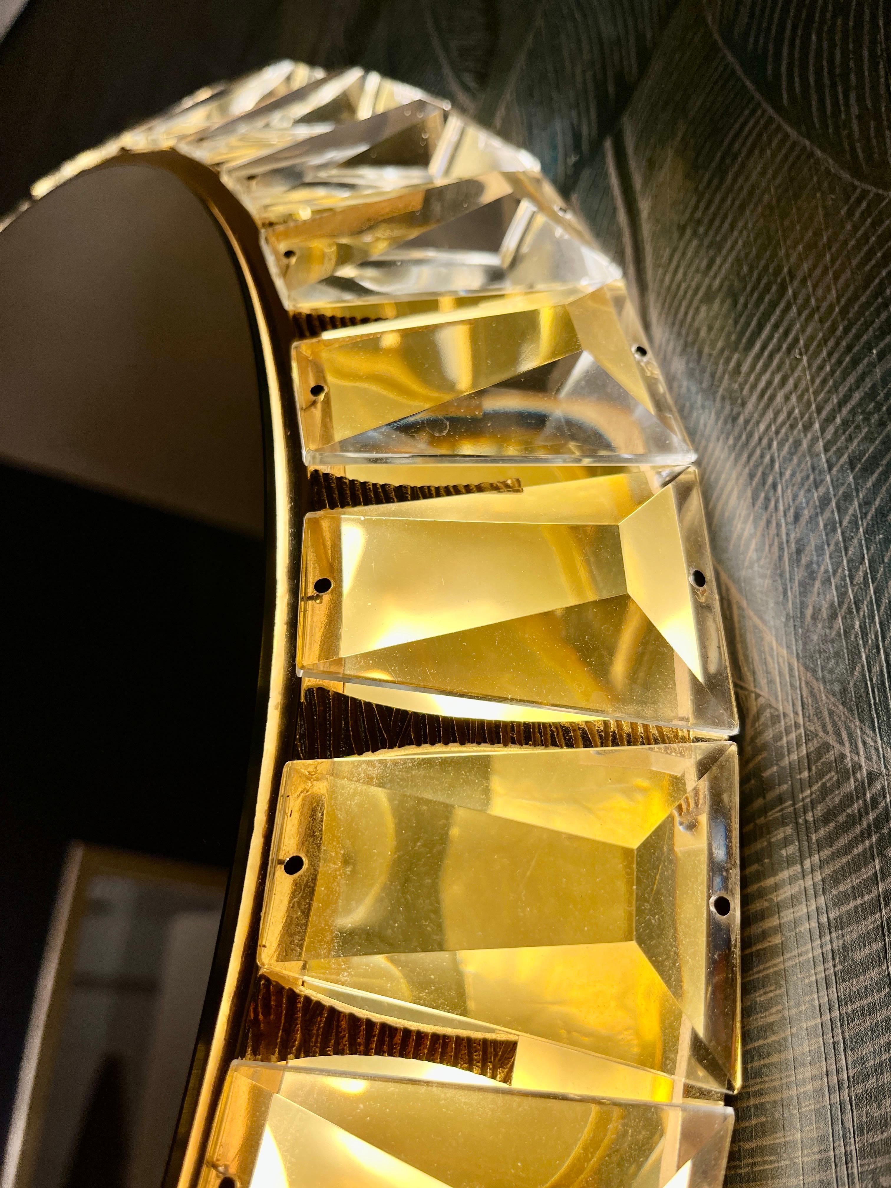 Brass Palwa - Palme & Walter illuminated mirror For Sale
