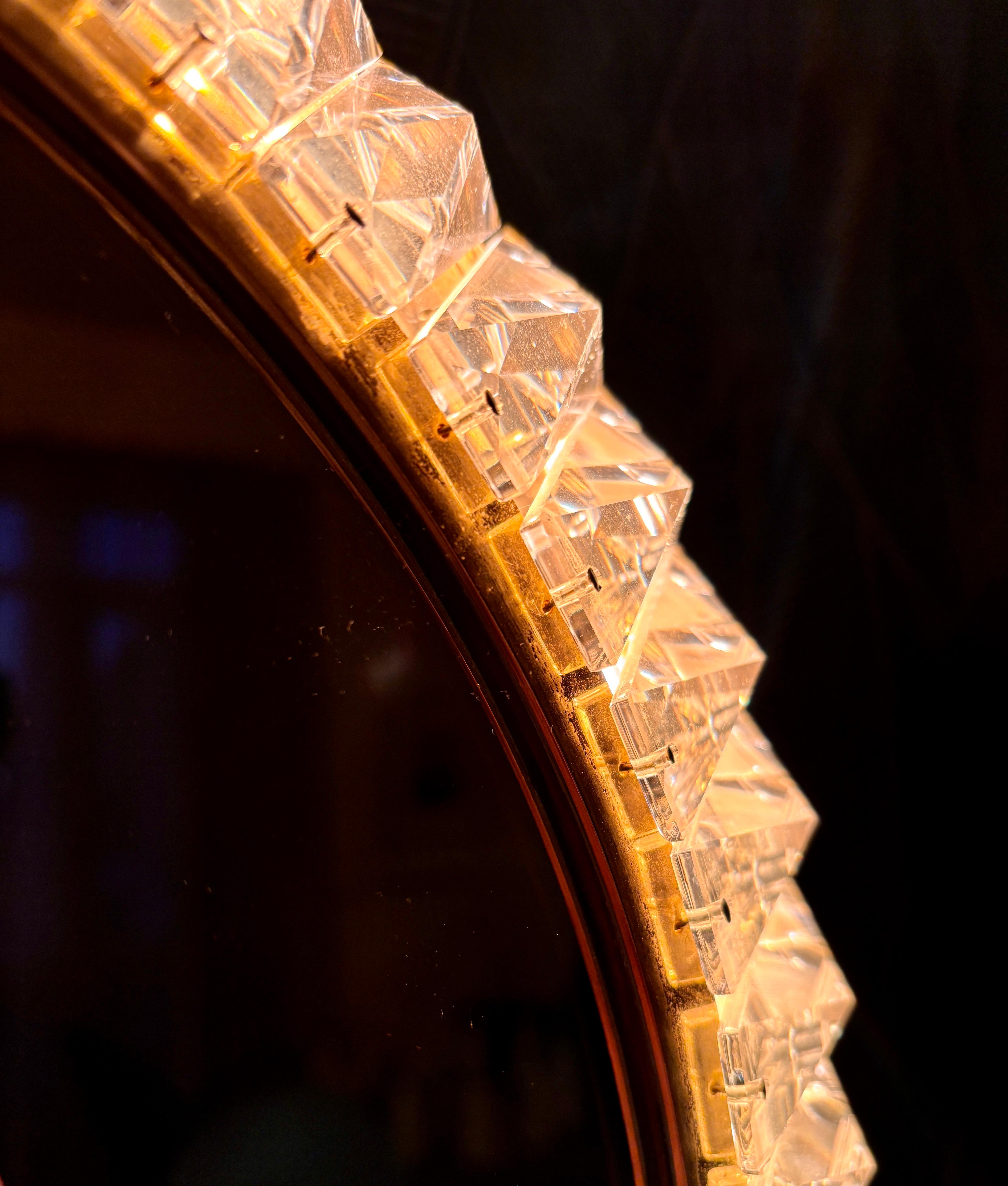 Brass Palwa - Palme & Walter illuminated mirror For Sale