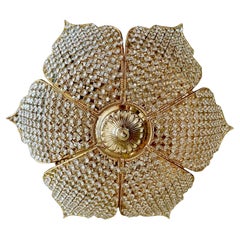 Lámpara de techo empotrable de cristal dorado en forma de flor Palwa Pedal
