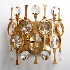Palwa Sconces Wall Lamps Lights, Gilt Brass, 1970