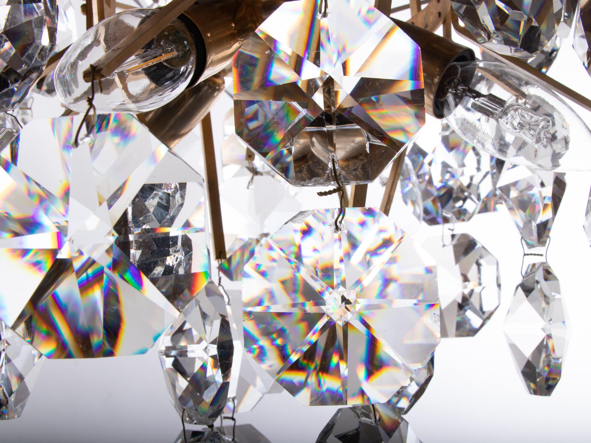 1960 Germany Palwa Sputnik Chandelier Swarovski Crystal & Gilt Brass 3
