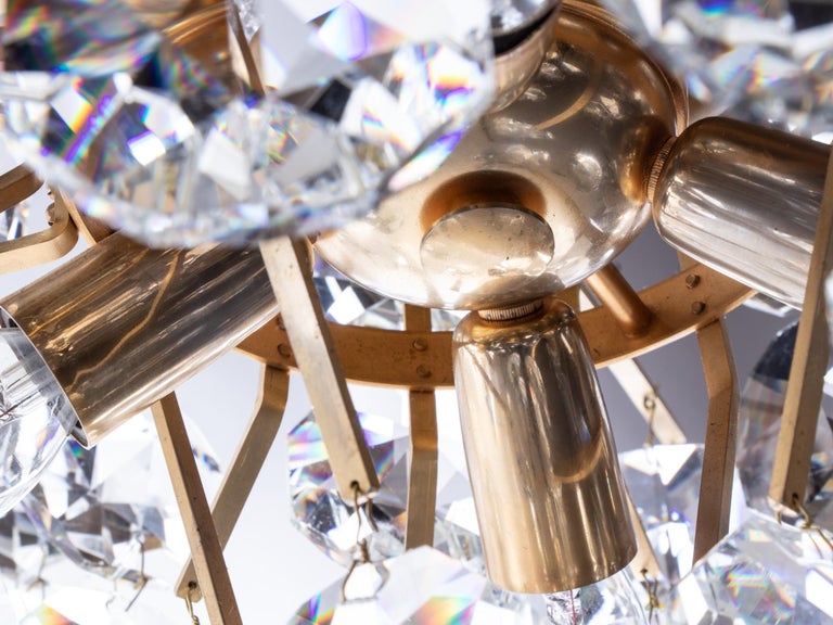 1960 Germany Palwa Sputnik Chandelier Swarovski Crystal & Gilt Brass For Sale 7