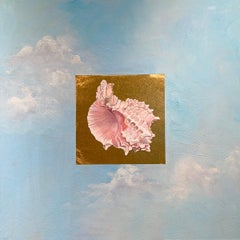 Ciel d'or : Coquillage - Peinture à l'huile sur feuille d'or, Nature morte, Océan, Nature