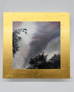 Mark's Tornado #1, Oil Painting on Gold Leaf, Signed, 16x16 in.