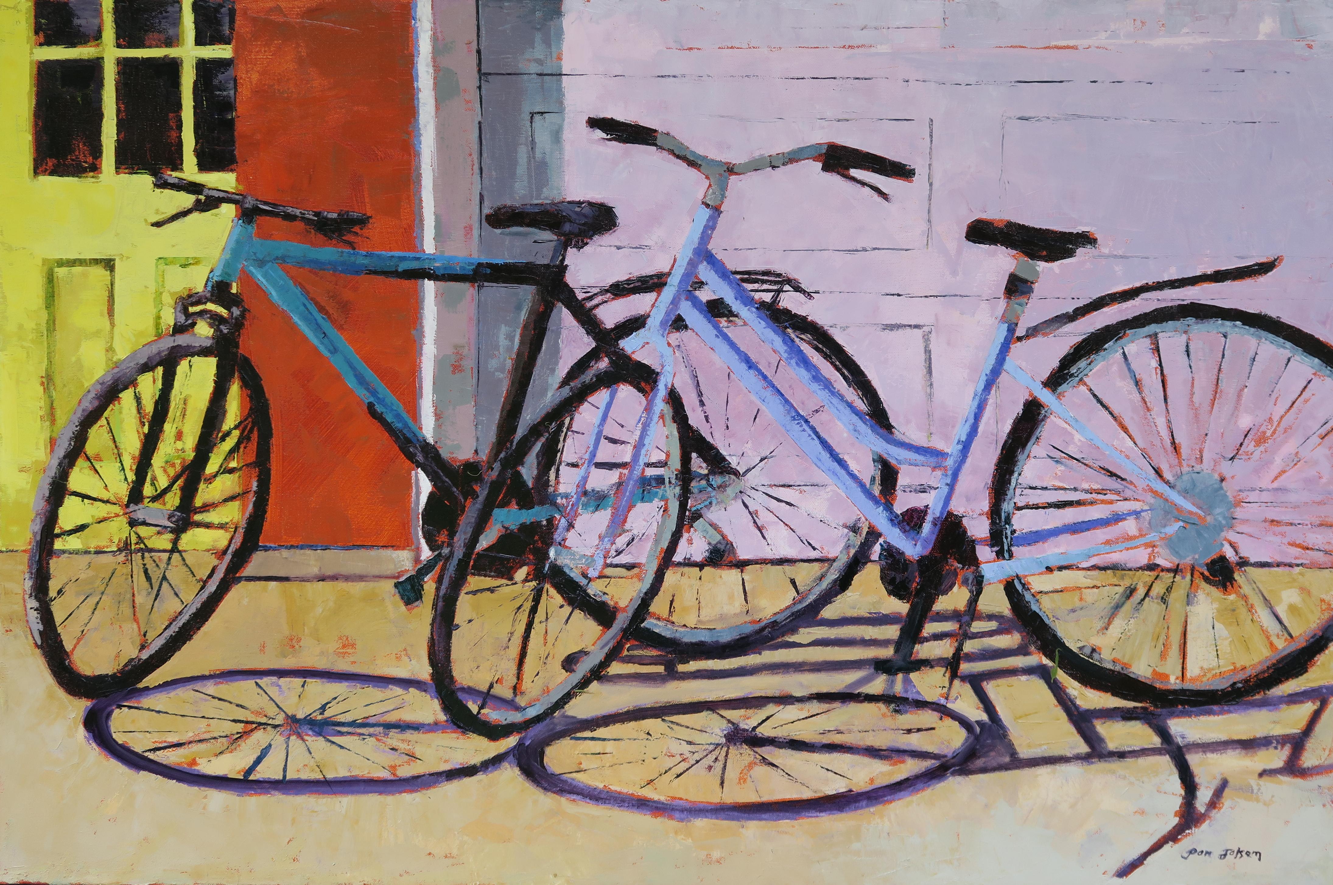 Pam Folsom Still-Life Painting - Bicycles