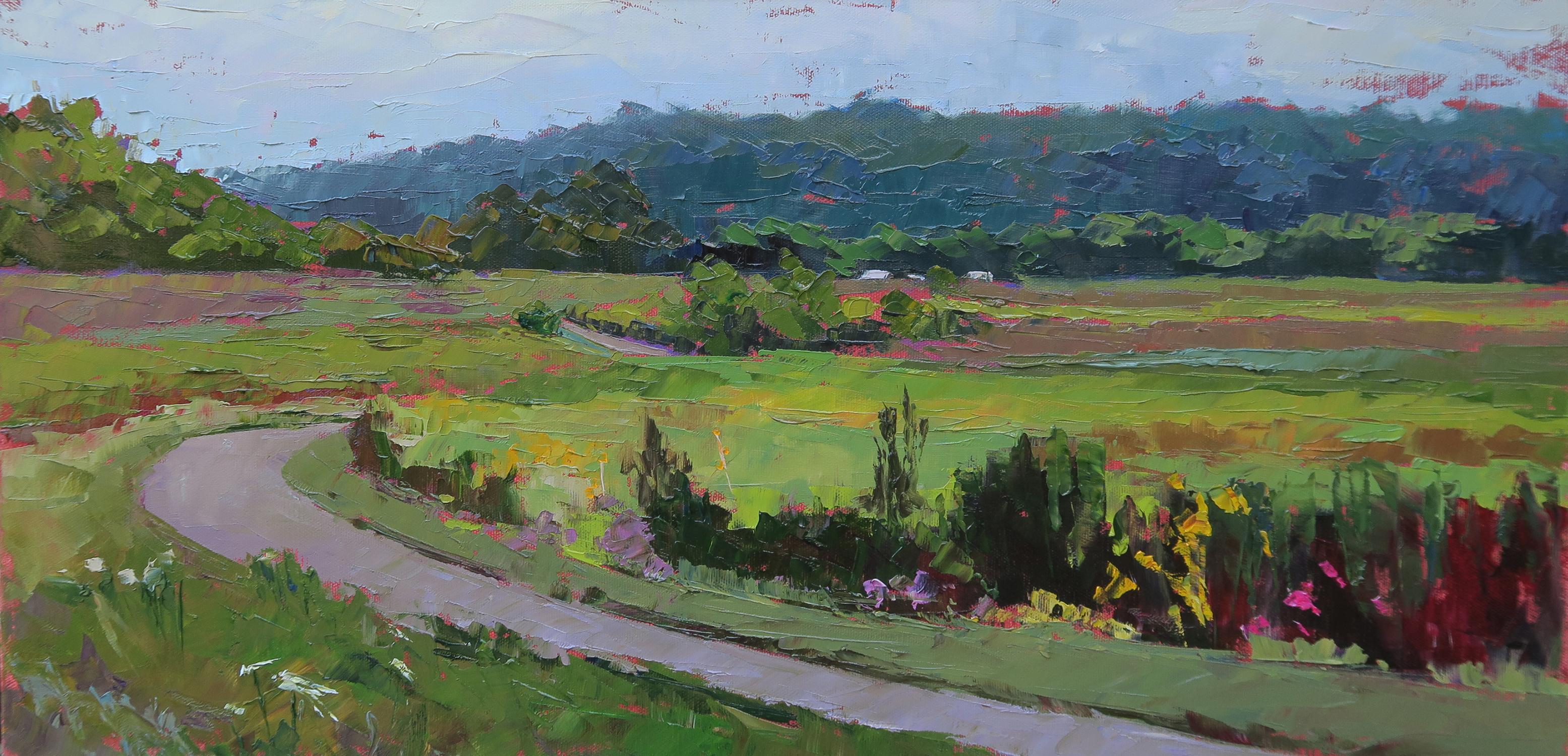 Pam Folsom Landscape Painting - The Bike Path