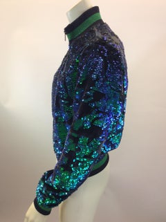 Pam & Gela Blue and Green Sequin Jacket