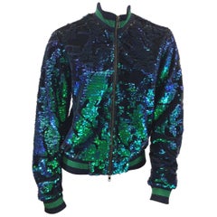 Pam & Gela Blue and Green Sequin Jacket