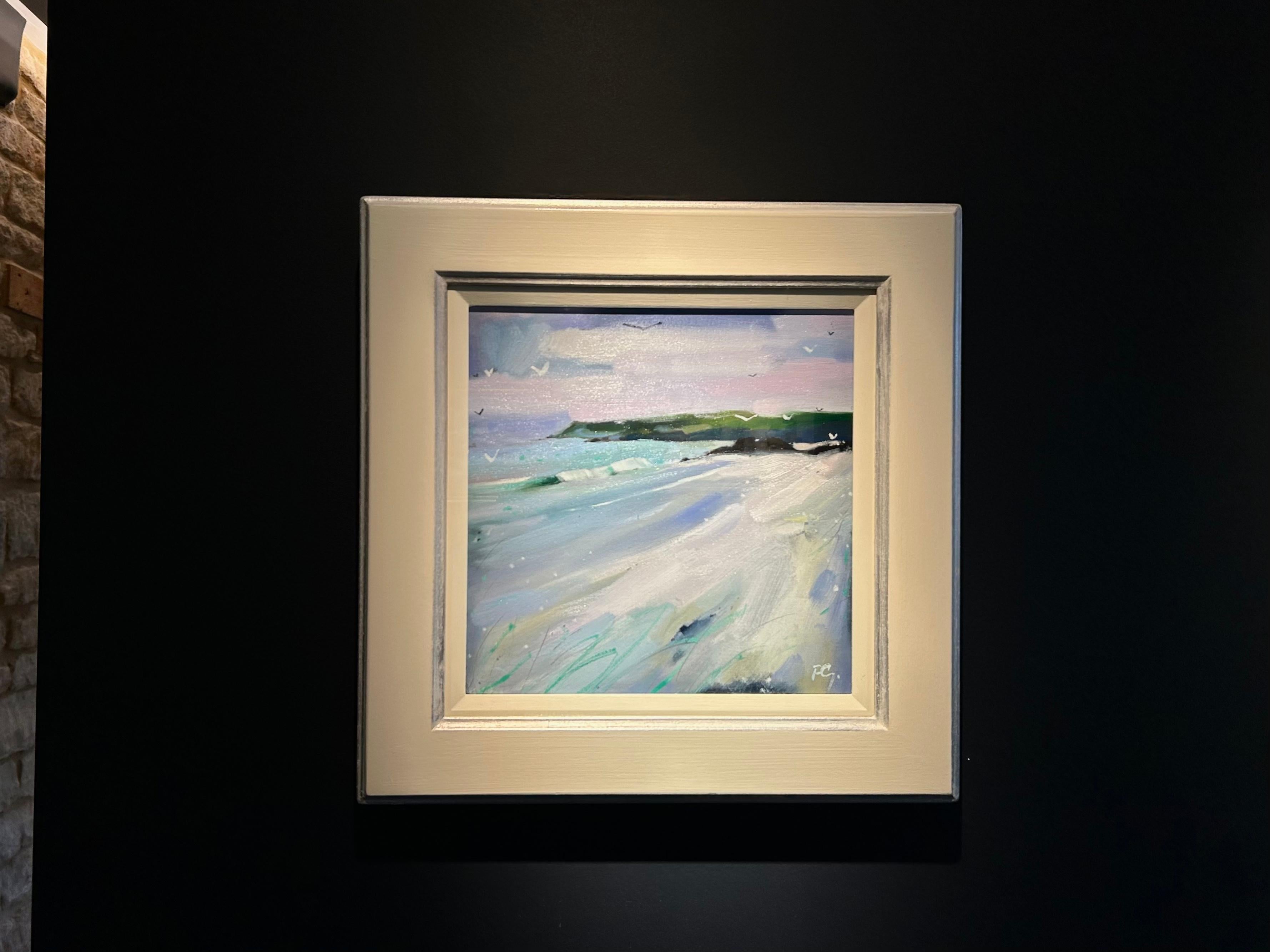 Lungo la costa, Porto di Ness Isle Of You - Landscape Painting Grigio di Pam Glennie