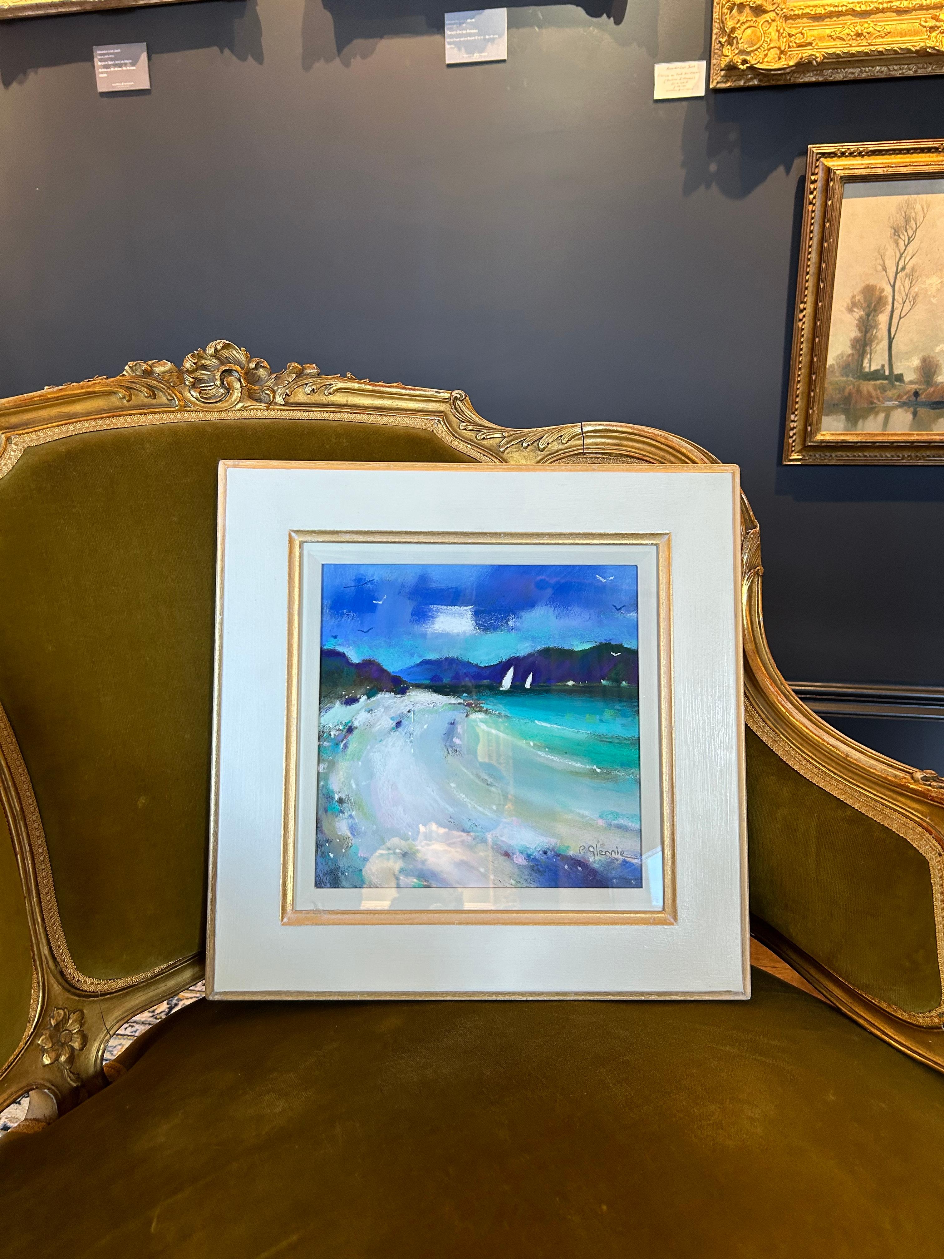 Velas de las Hébridas, pintura de paisaje playero escocés en venta 1