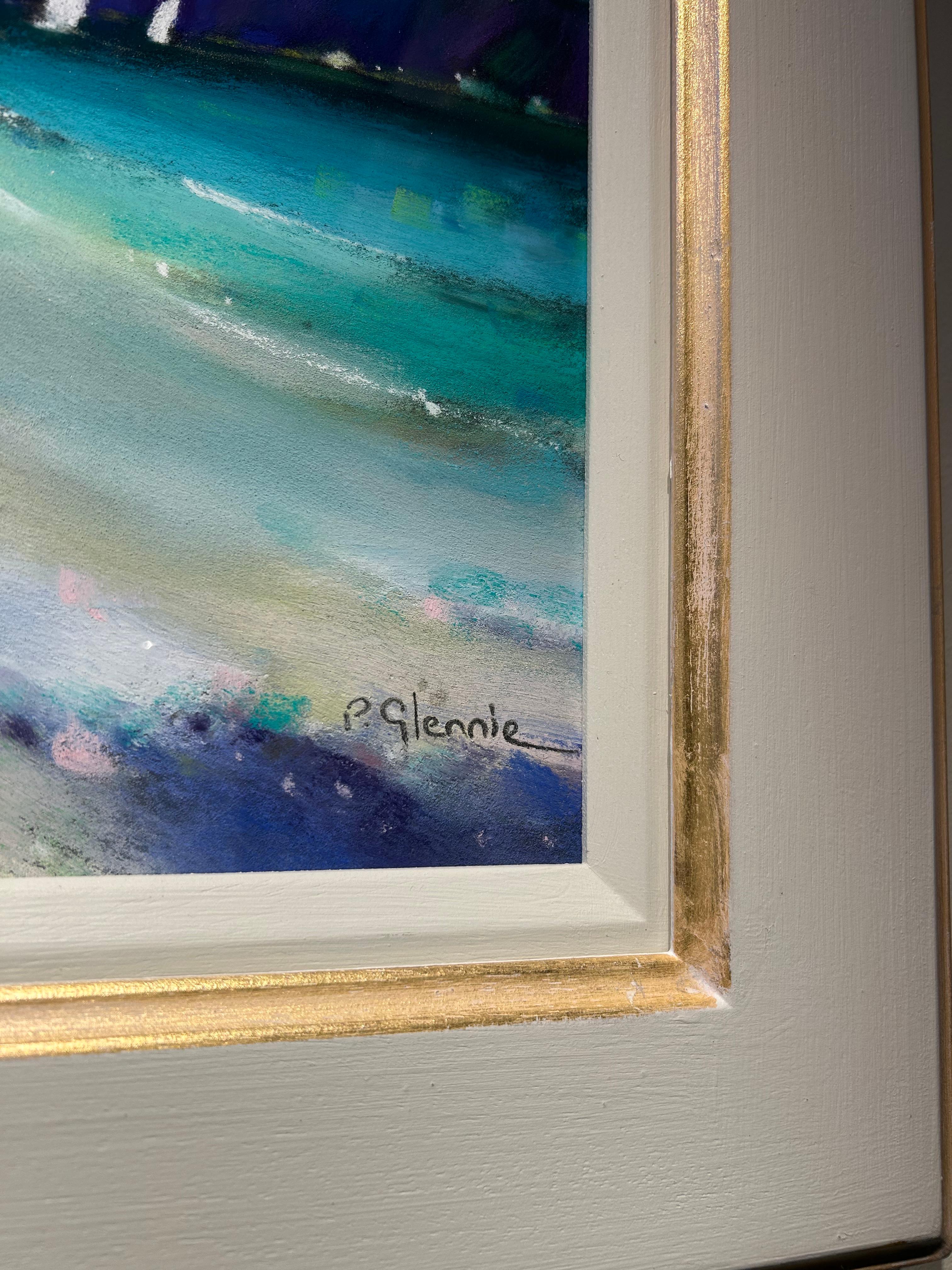 Velas de las Hébridas, pintura de paisaje playero escocés en venta 3