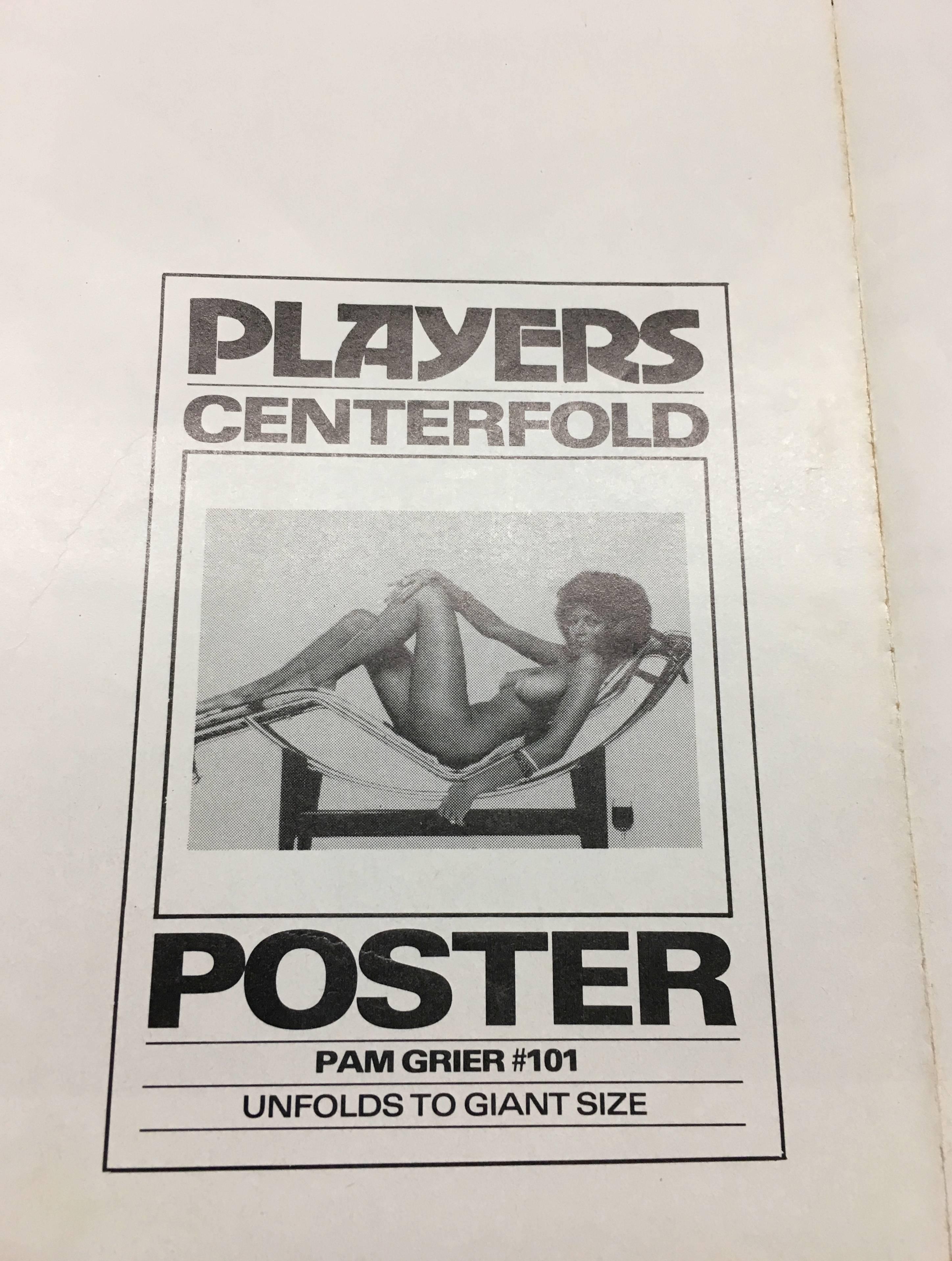 Pam Grier Poster Players Magazine Le Corbusier Lounge Nude Centerfold USA, 1980s In Good Condition In New York, NY