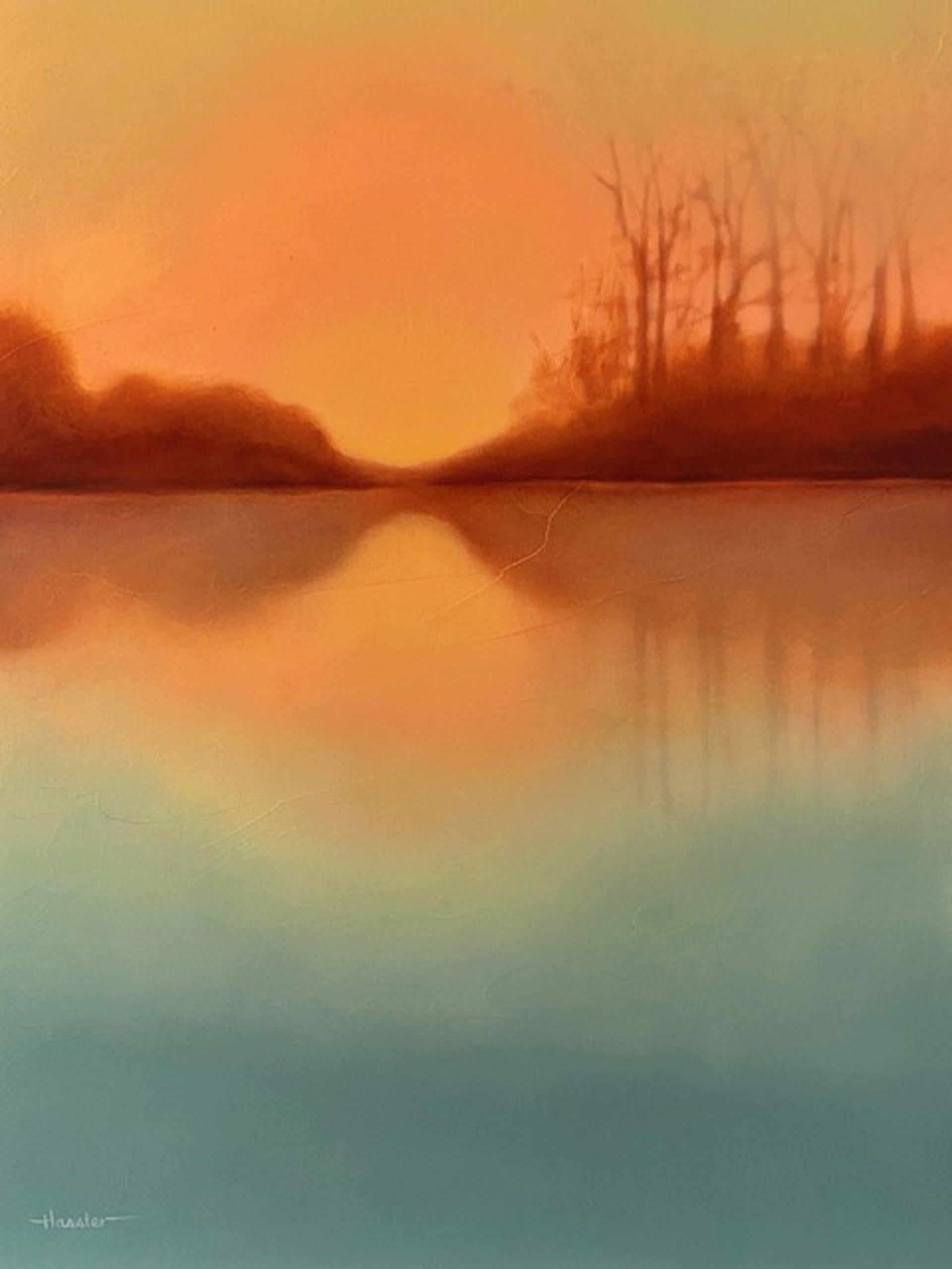 Pam Hassler Reflections, landscape, oil painting, nature, sunset