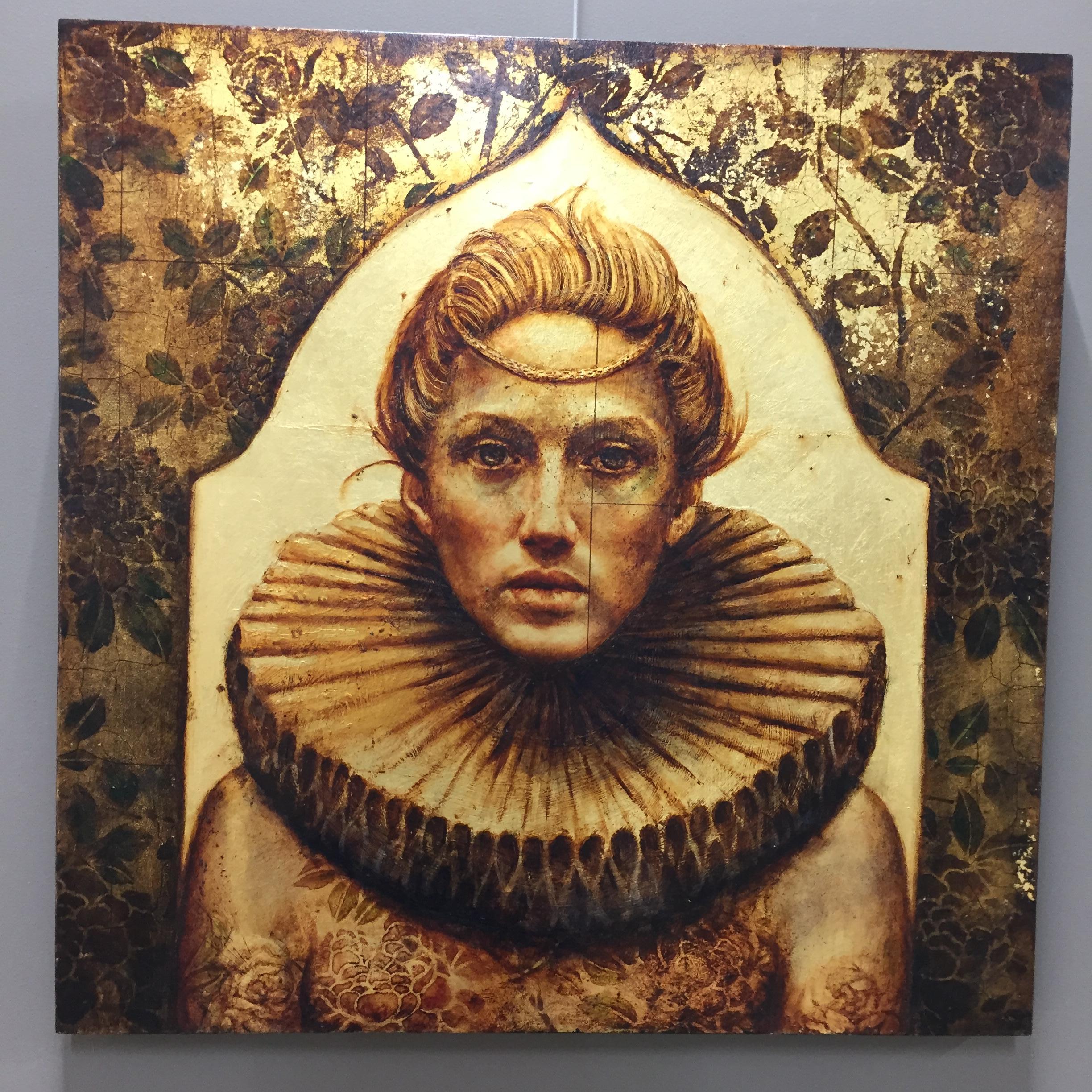gold leaf painting portrait