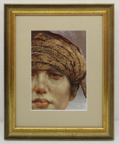 Pam Hawkes ORIGINAL oil painting mixed media FINE RENAISSANCE FEMALE PORTRAIT