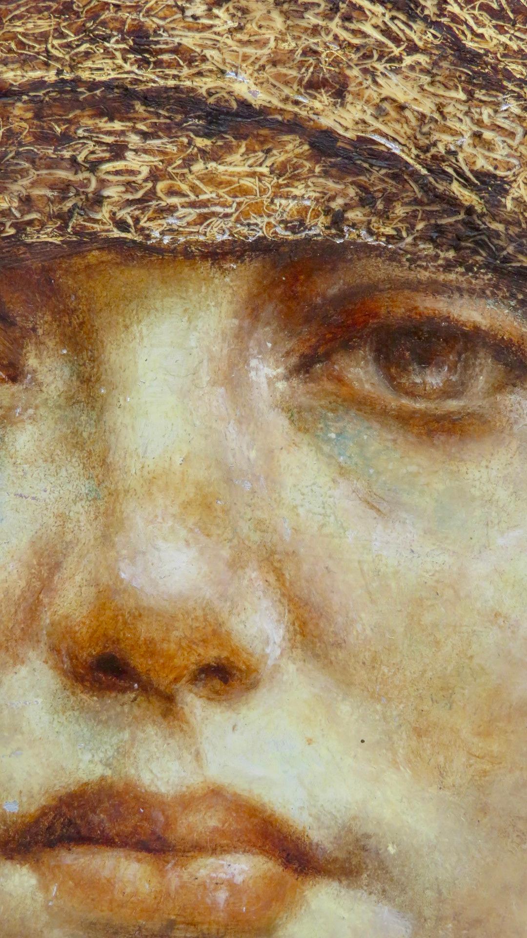 Pam Hawkes ORIGINAL oil painting mixed media FINE RENAISSANCE FEMALE PORTRAIT 2