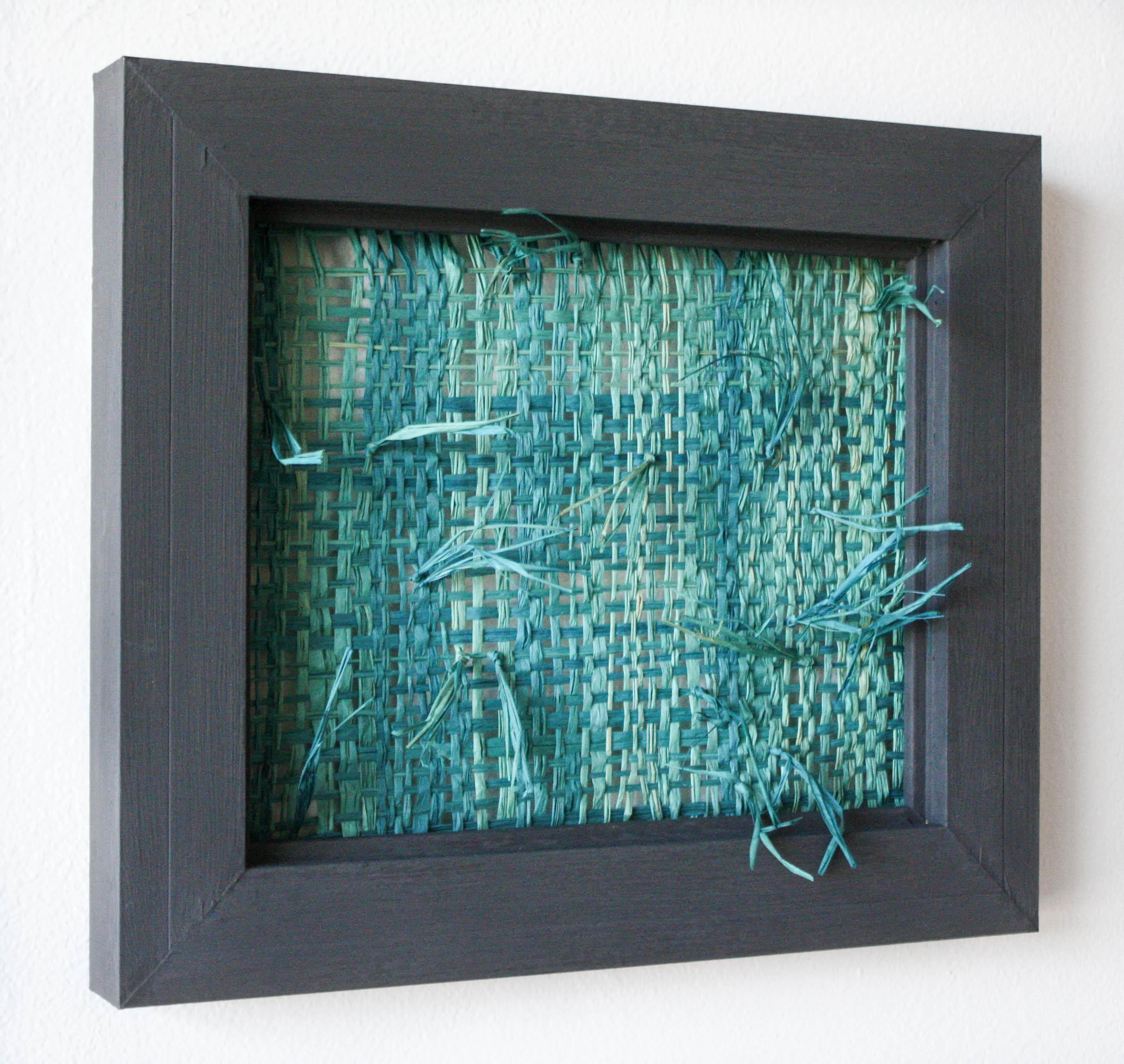 Check box to adapt to your environment (Blue-Blue)- Woven Wall Sculpture, Blue For Sale 2