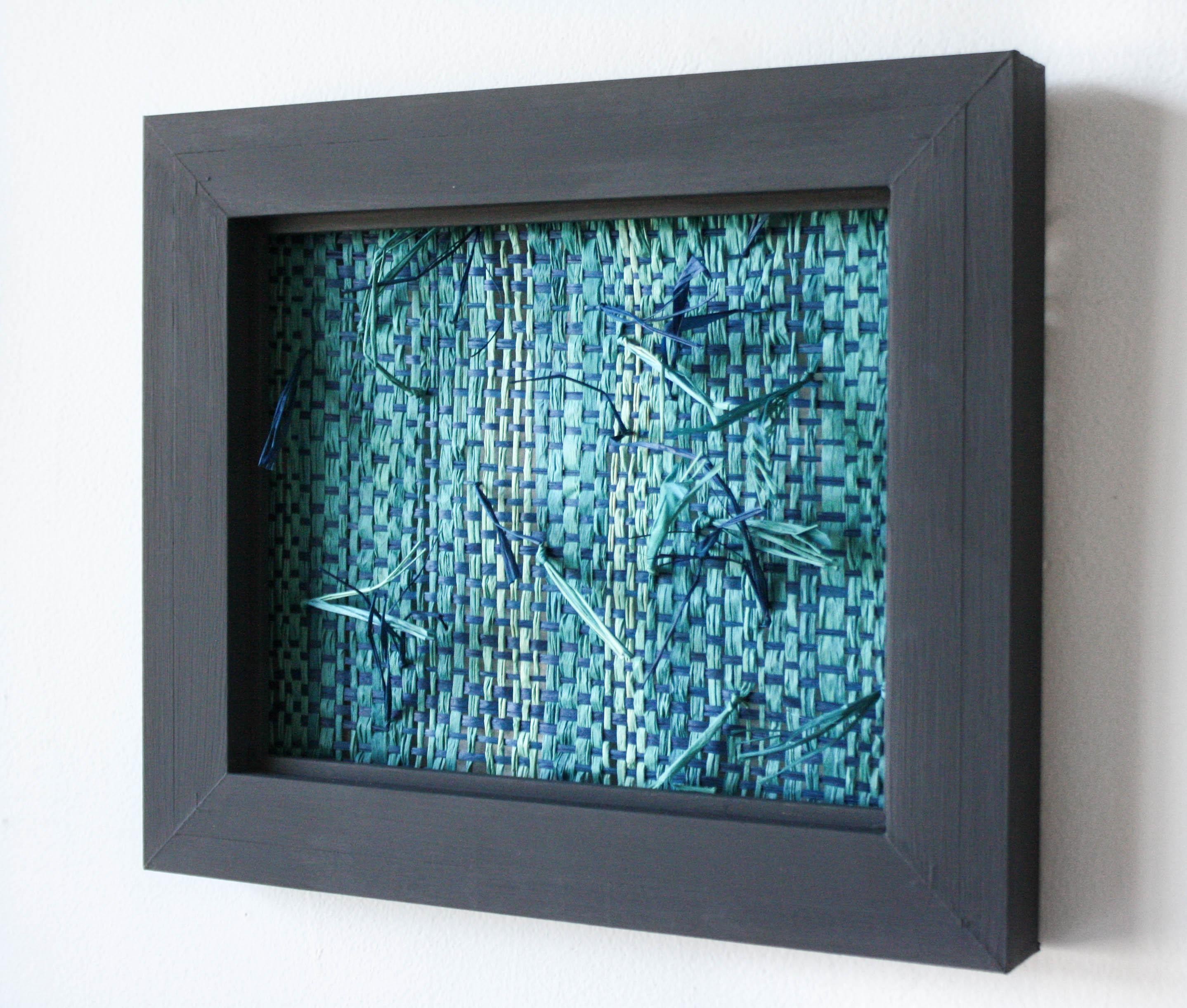 Check box to adapt to your environment (Indigo-Blue)- Woven Wall Sculpture, Blue For Sale 1