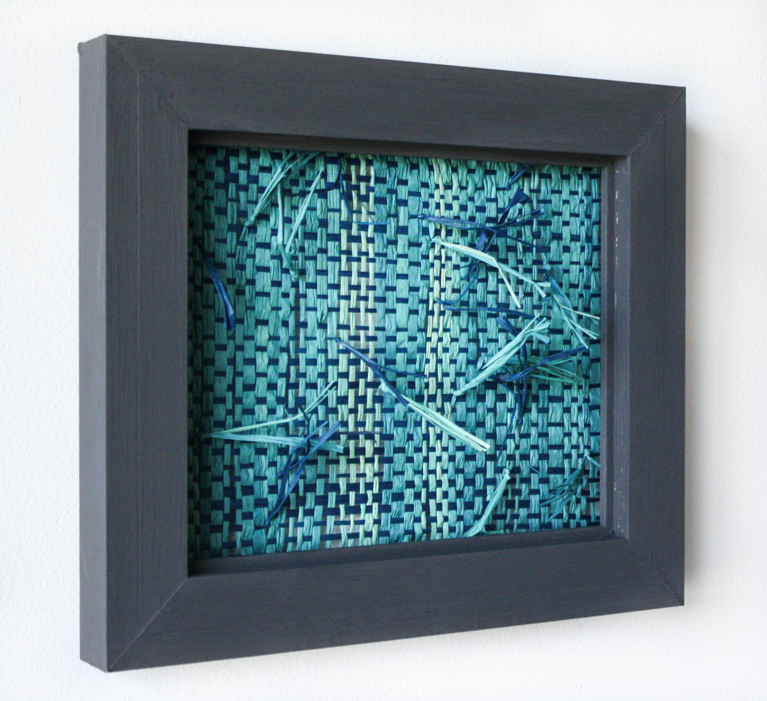 Check box to adapt to your environment (Indigo-Blue)- Woven Wall Sculpture, Blue For Sale 2