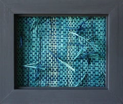 Check box to adapt to your environment (Indigo-Blue)- Woven Wall Sculpture, Blue