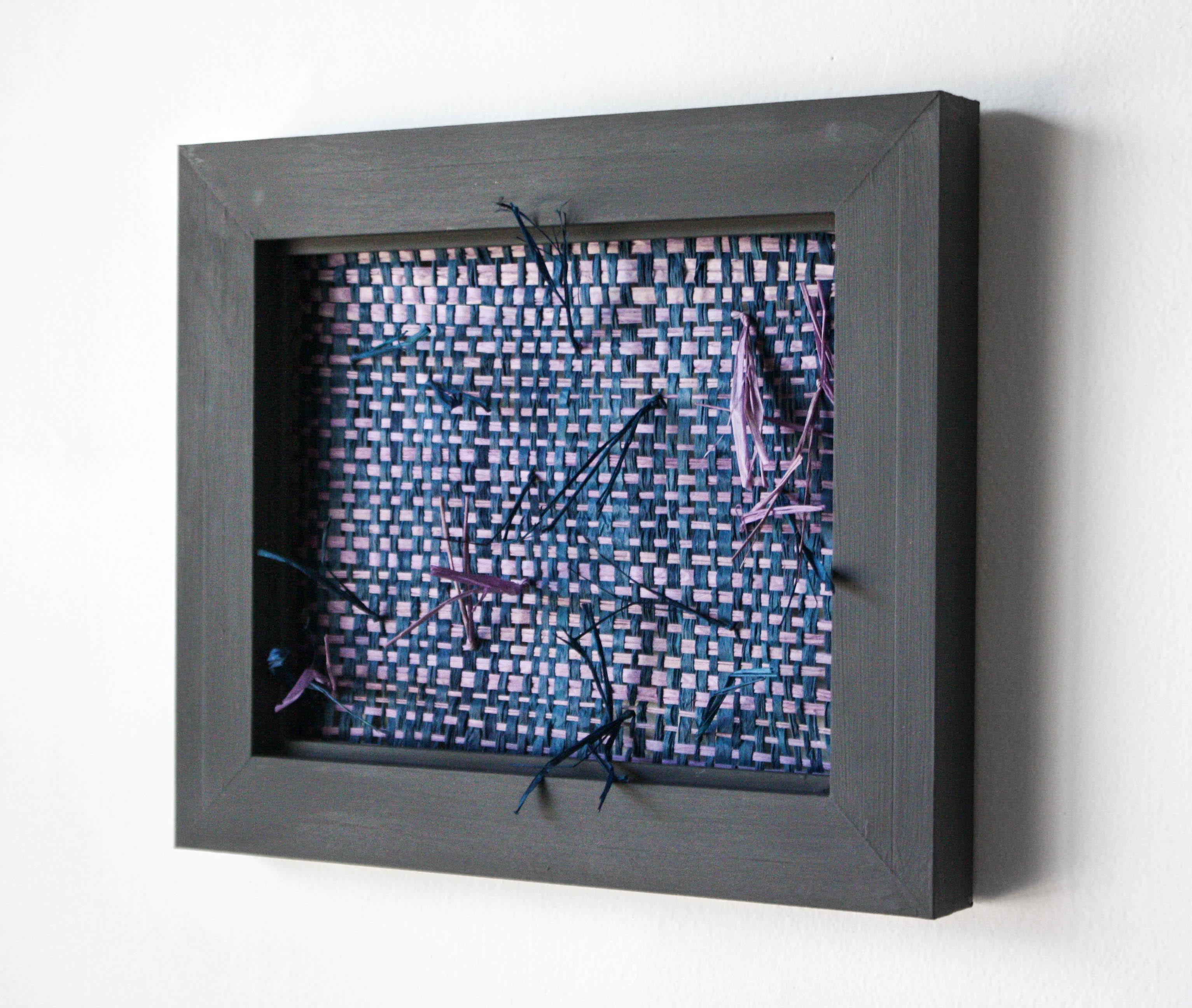 Check box to adapt to your environment (Indigo-Violet)- Woven Wall Sculpture For Sale 1