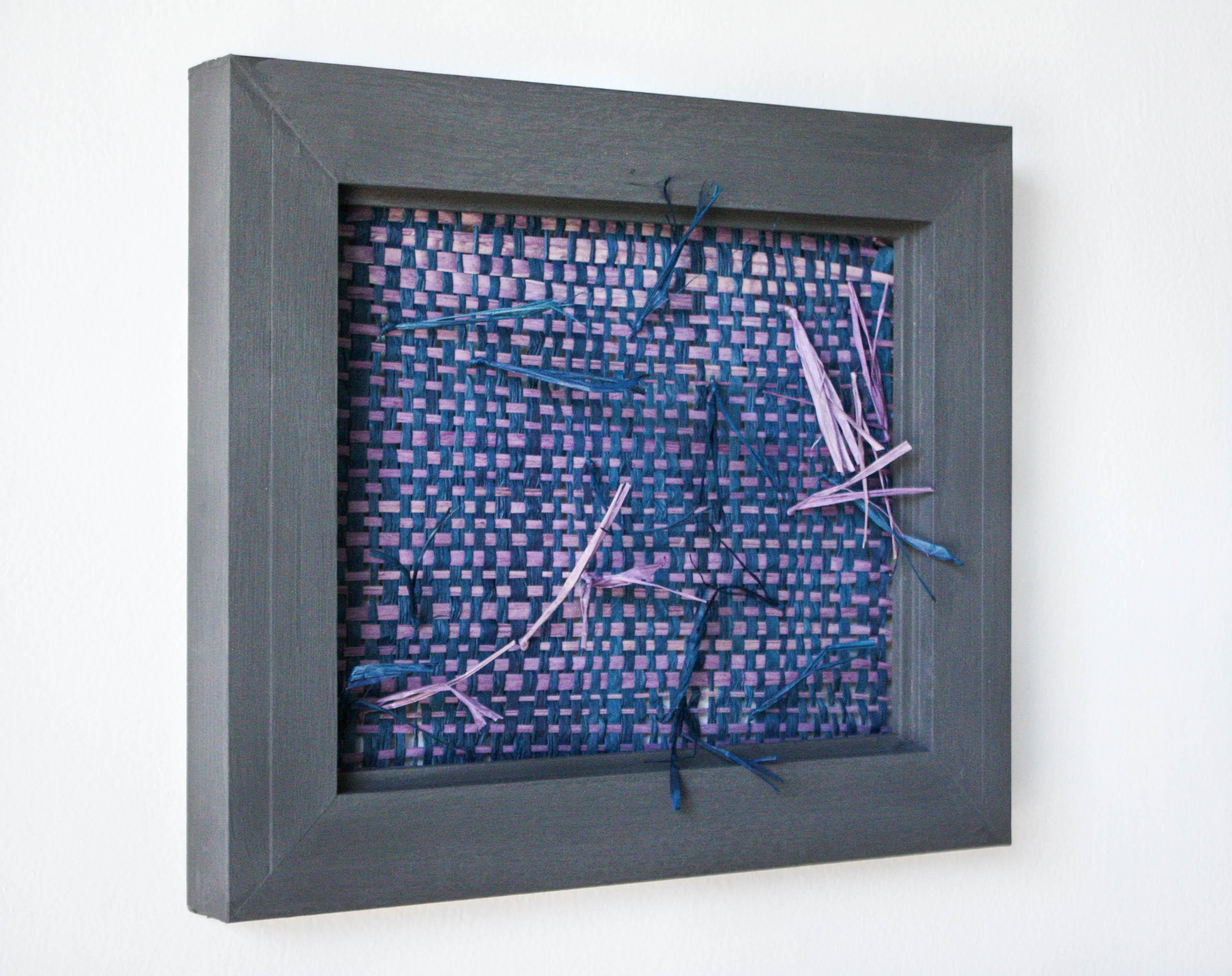 Check box to adapt to your environment (Indigo-Violet)- Woven Wall Sculpture For Sale 2